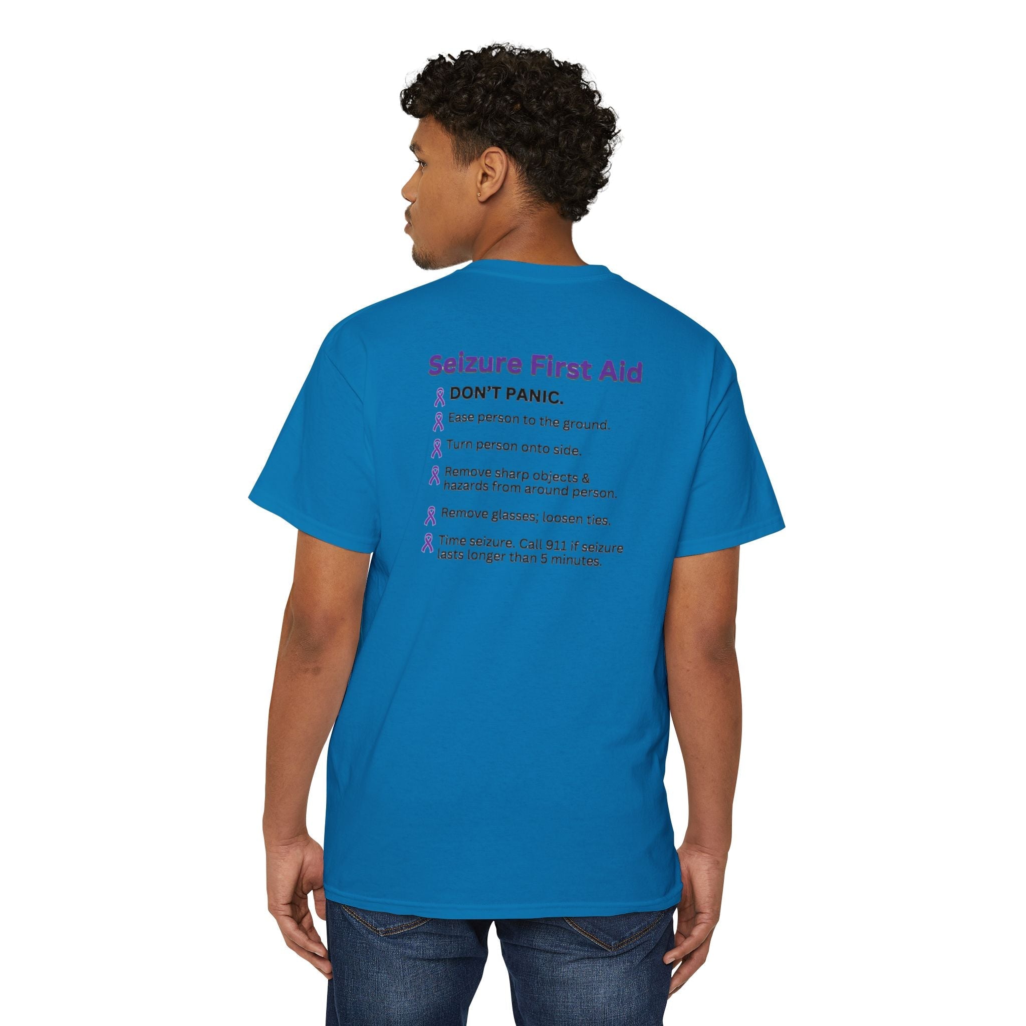 Seizure First Aid Unisex Heavy Cotton Pocket Tee - T - Shirt - Epileptic Al’s Shop