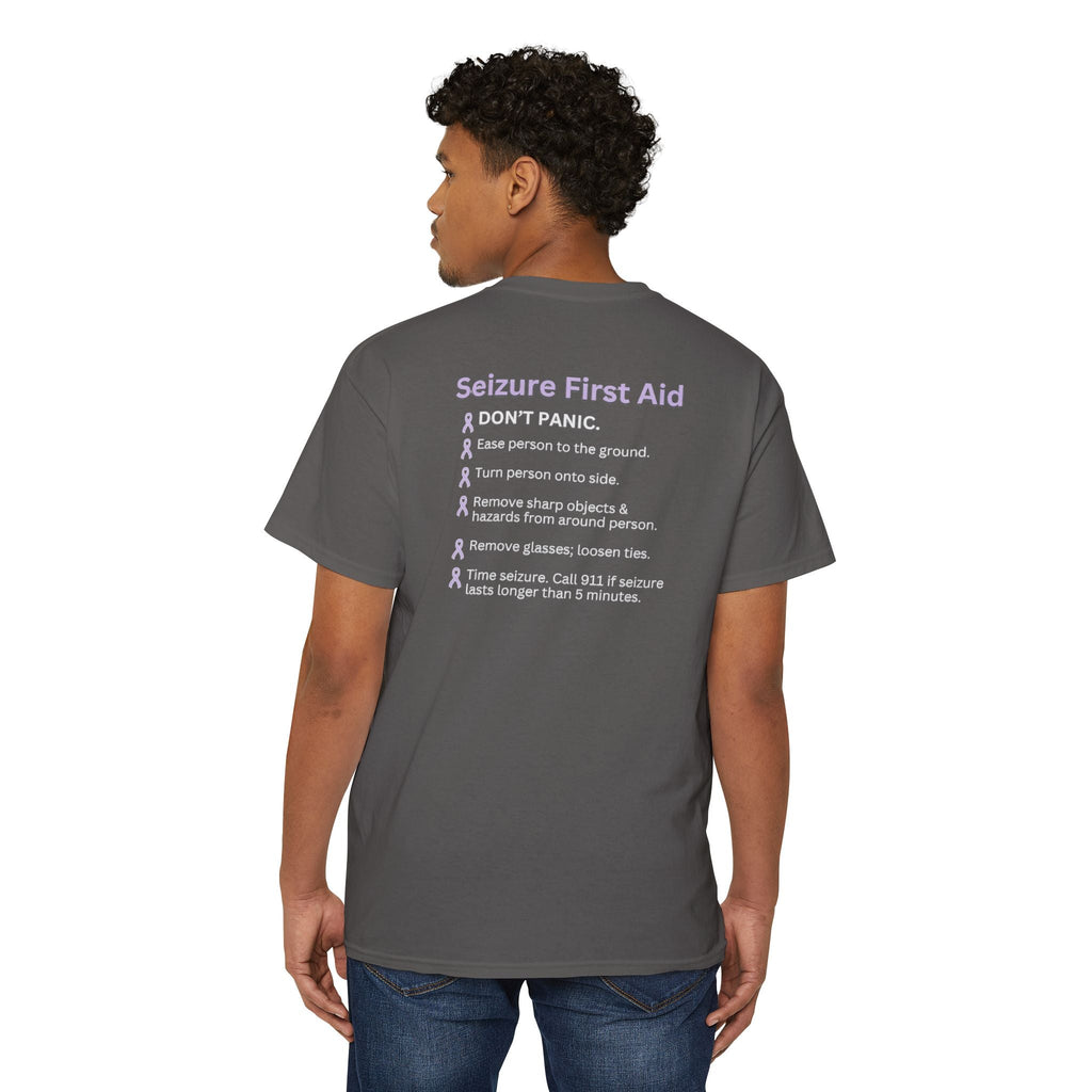 Seizure First Aid Unisex Heavy Cotton Pocket Tee - T - Shirt - Epileptic Al’s Shop