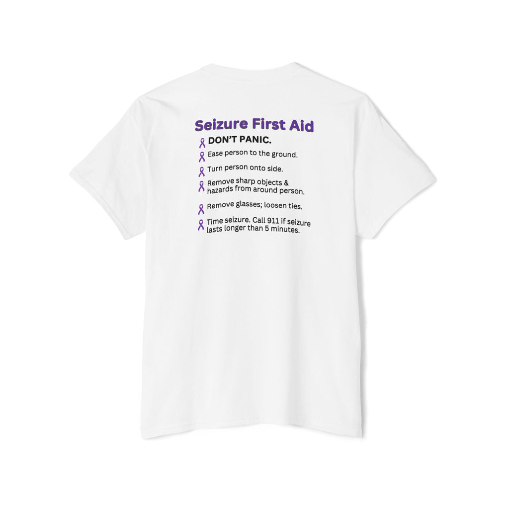 Seizure First Aid Unisex Heavy Cotton Pocket Tee - T - Shirt - Epileptic Al’s Shop