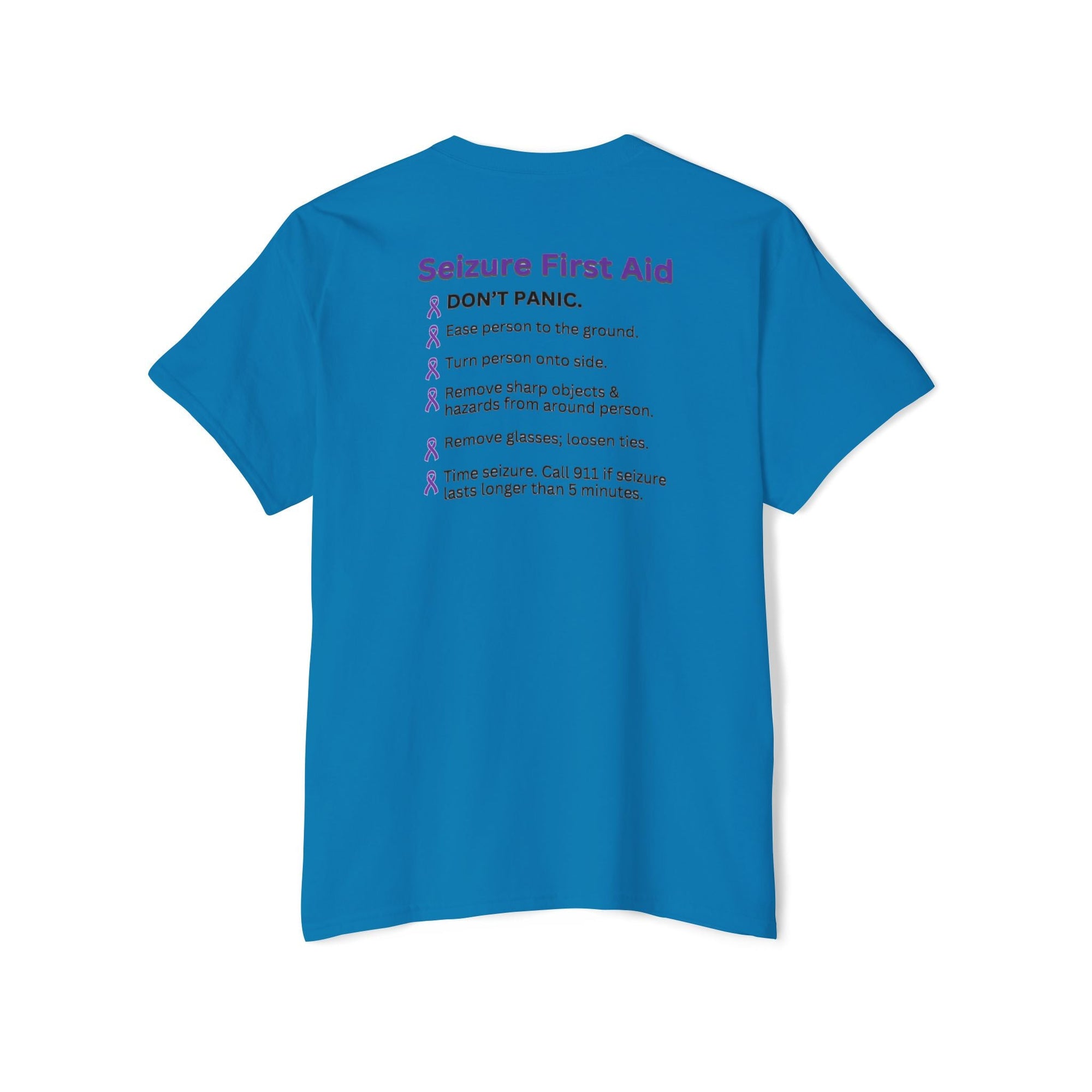Seizure First Aid Unisex Heavy Cotton Pocket Tee - T - Shirt - Epileptic Al’s Shop