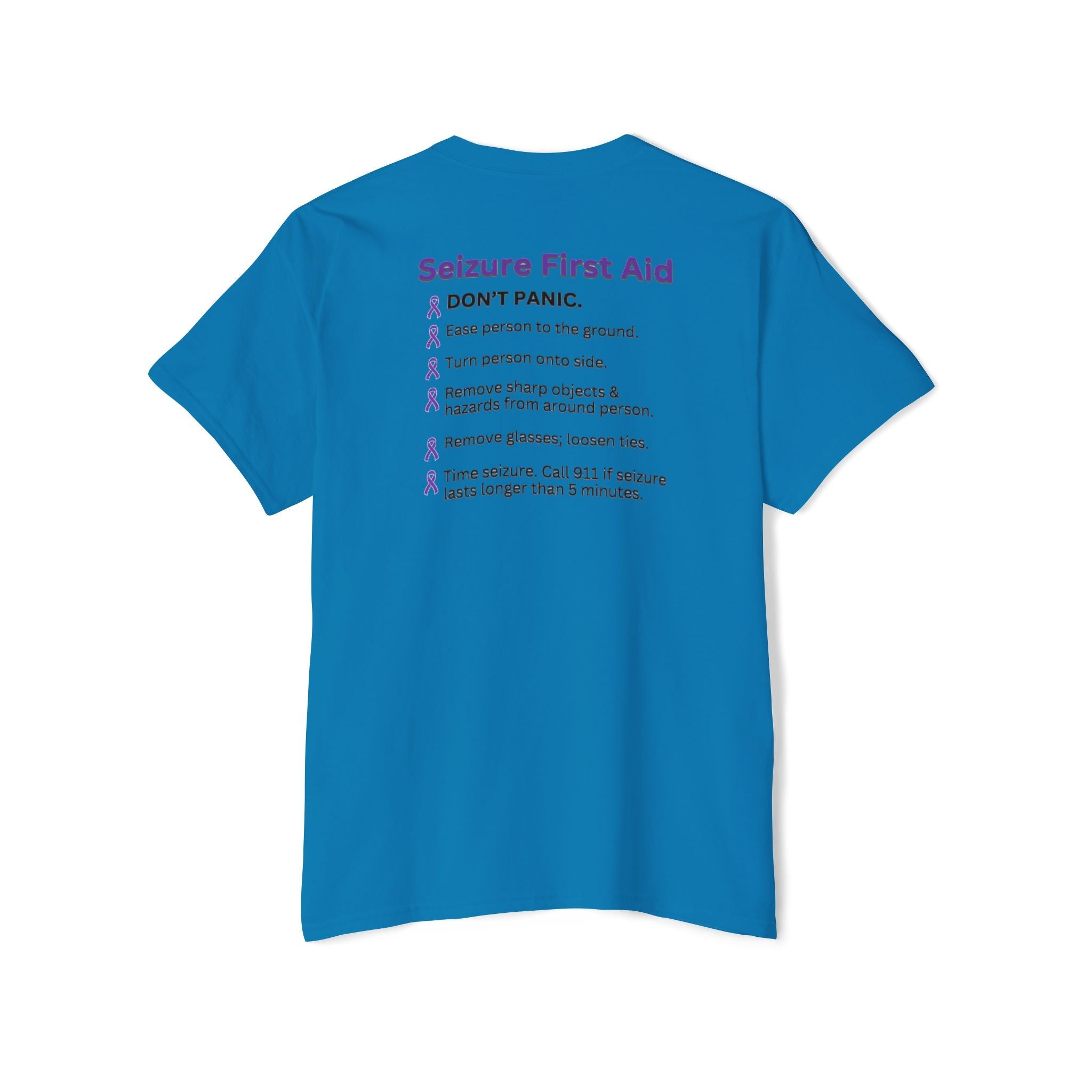 Seizure First Aid Unisex Heavy Cotton Pocket Tee - T - Shirt - Epileptic Al’s Shop