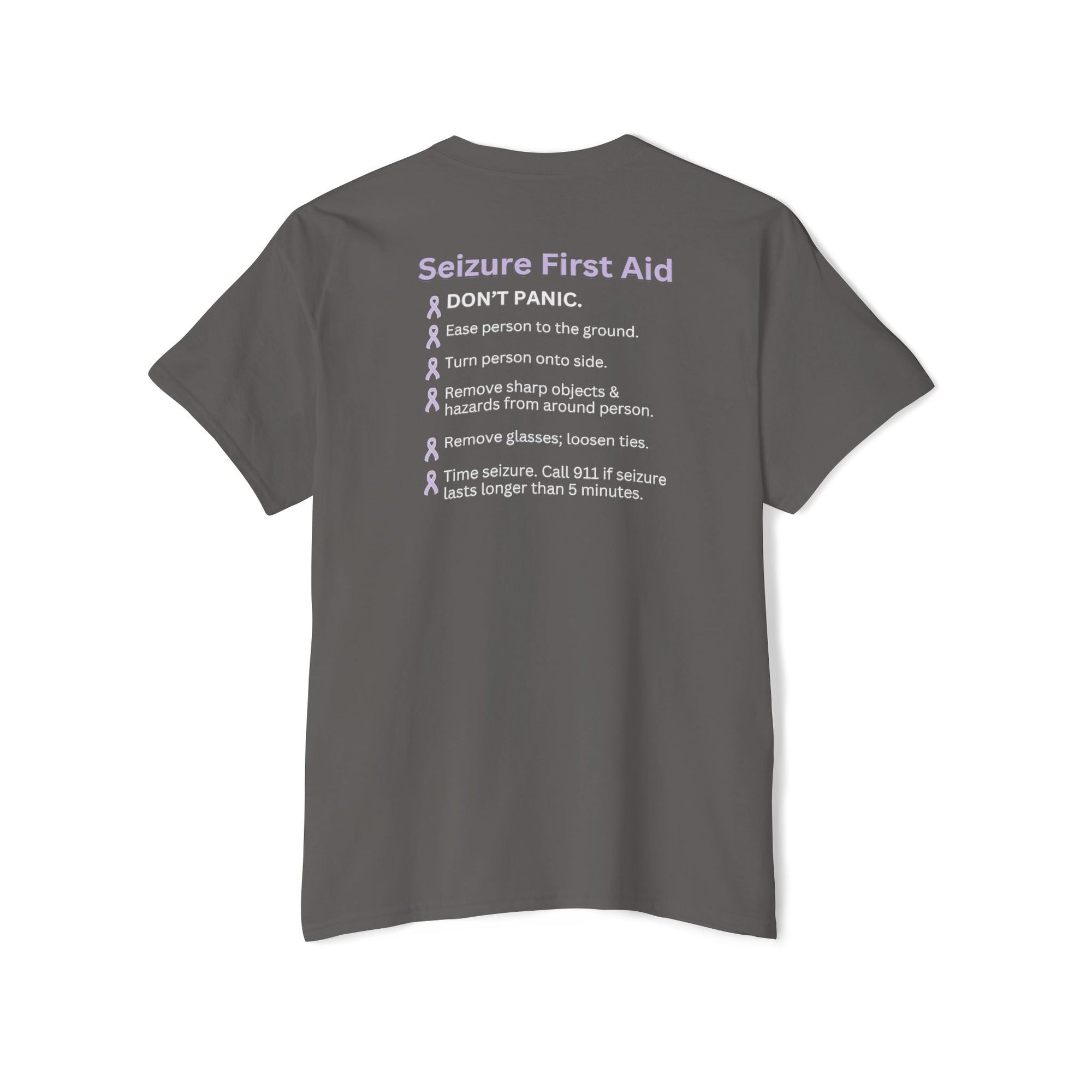 Seizure First Aid Unisex Heavy Cotton Pocket Tee - T - Shirt - Epileptic Al’s Shop
