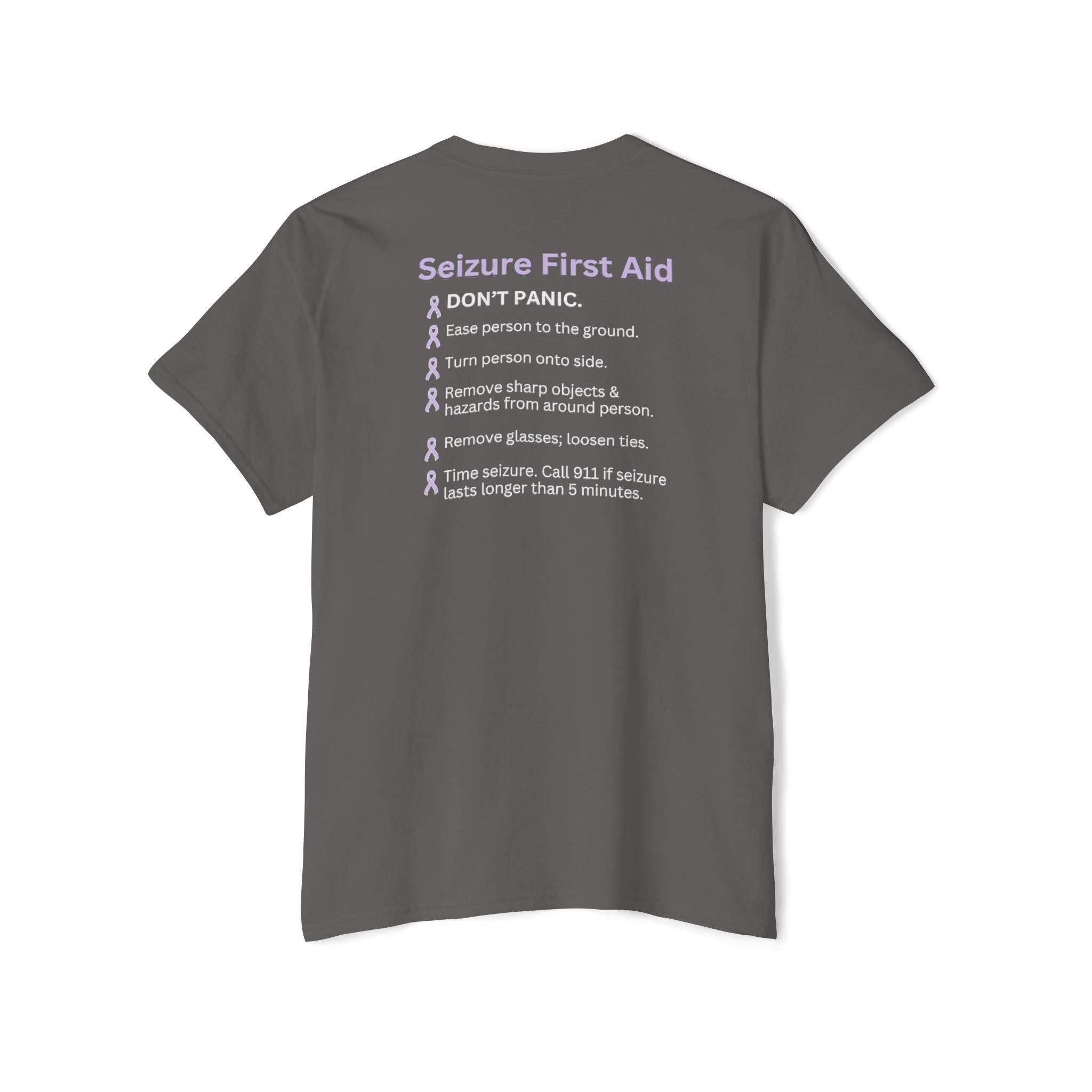 Seizure First Aid Unisex Heavy Cotton Pocket Tee - T - Shirt - Epileptic Al’s Shop