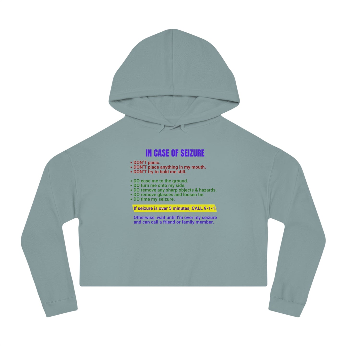 Seizure First Aid Women’s Cropped Hooded Sweatshirt - Hoodie - EpiAl's Shop