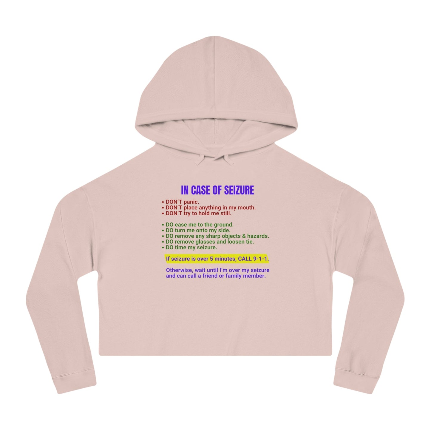 Seizure First Aid Women’s Cropped Hooded Sweatshirt - Hoodie - EpiAl's Shop