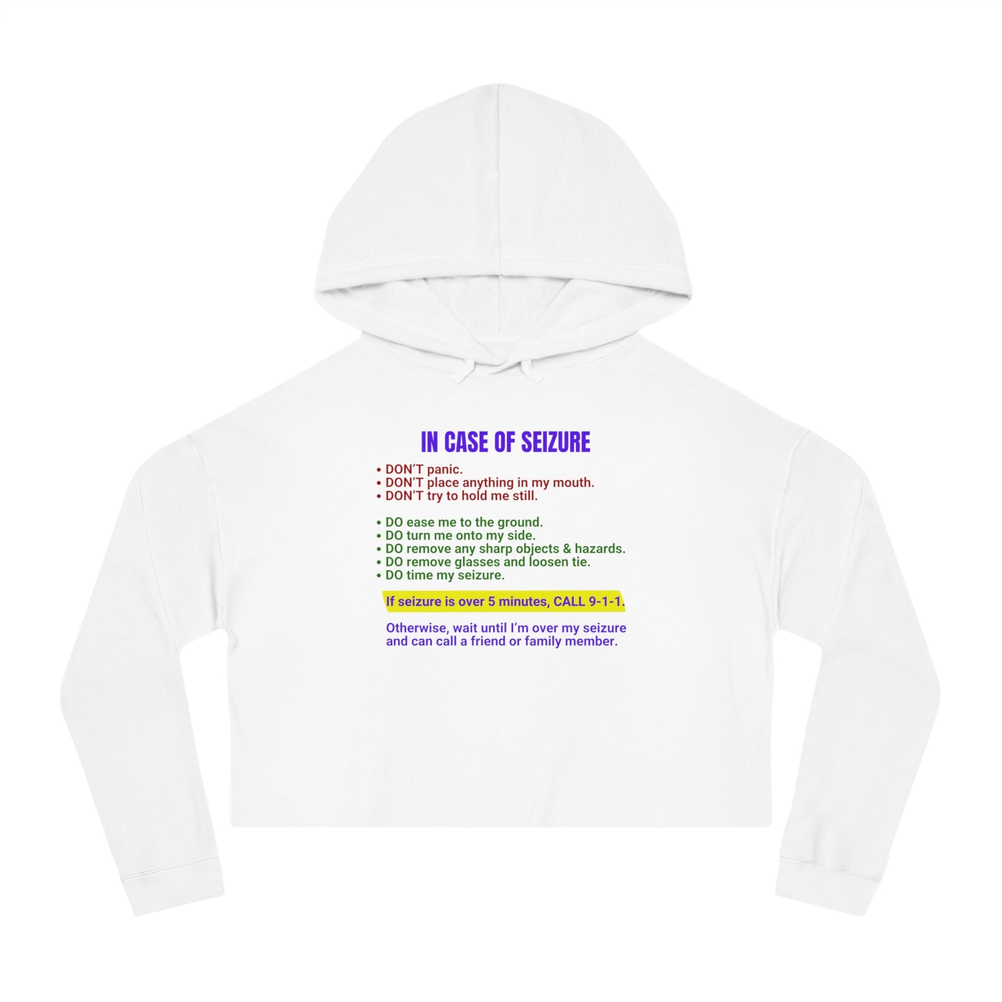 Seizure First Aid Women’s Cropped Hooded Sweatshirt - Hoodie - EpiAl's Shop
