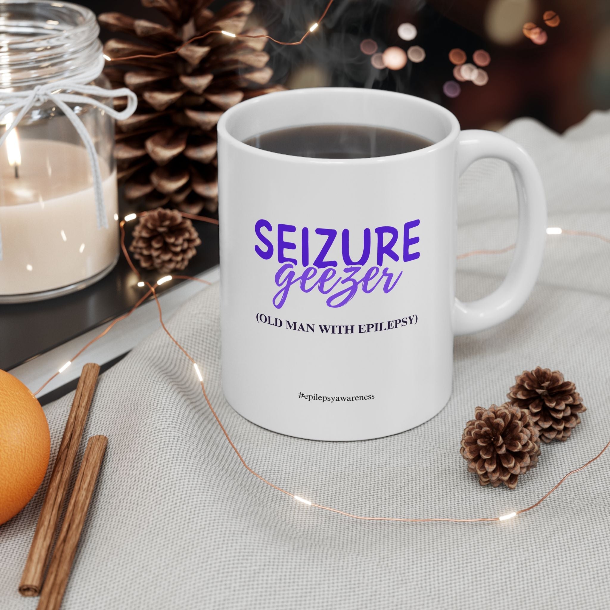 Seizure Geezer Epilepsy Awareness Ceramic Mug - Drinkware, Coffee Mugs - EpiAl's Shop