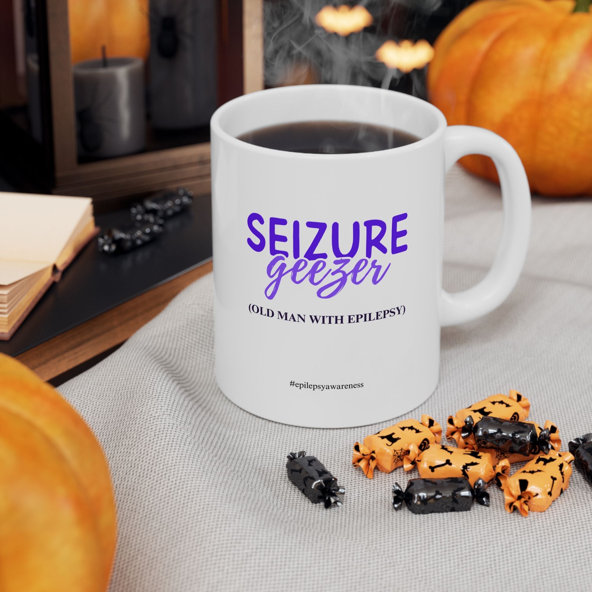 Seizure Geezer Epilepsy Awareness Ceramic Mug - Drinkware, Coffee Mugs - EpiAl's Shop