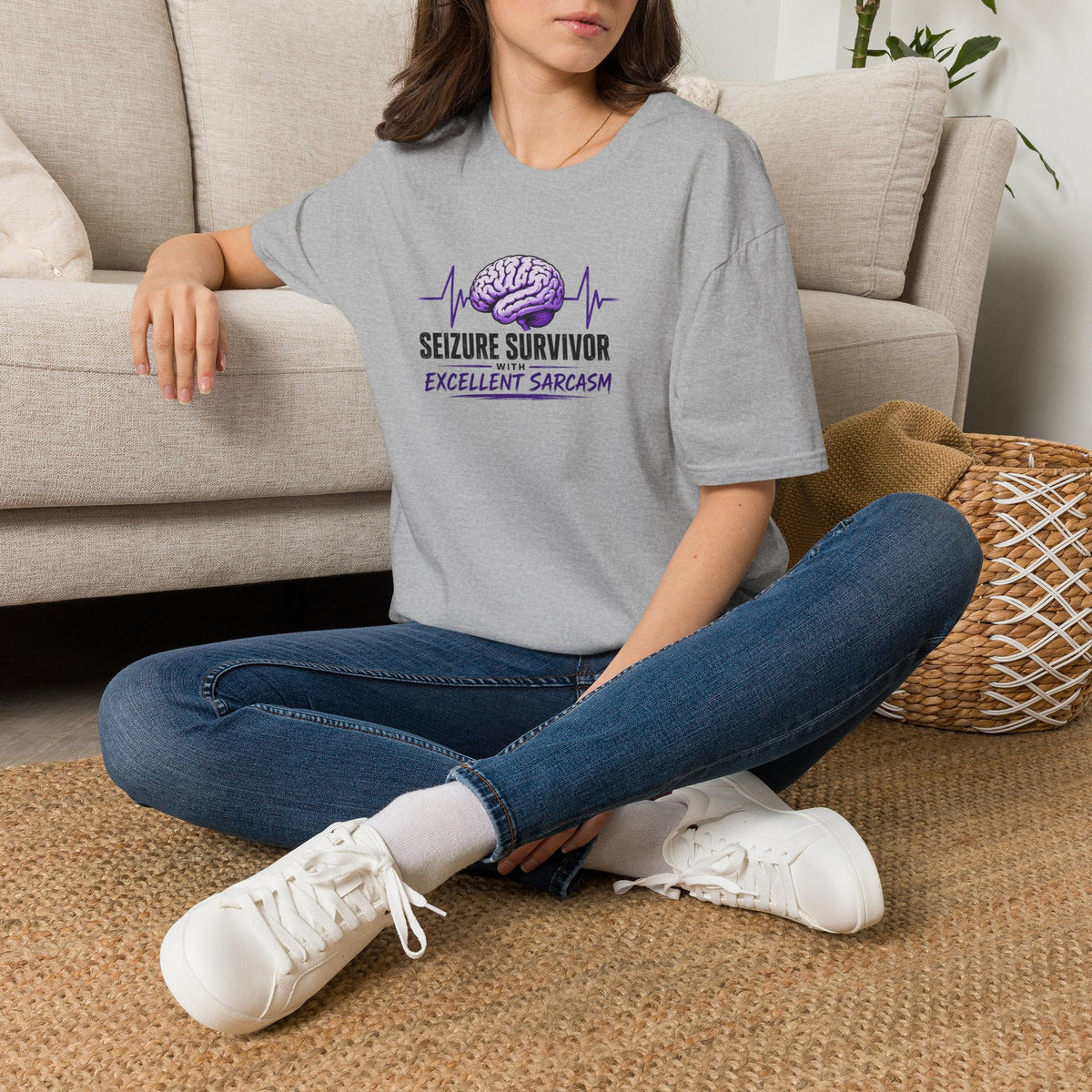 Seizure Survivor With Excellent Sarcasm Epilepsy T-Shirt - Clothing, Unisex, T-Shirts - EpiAl's Shop