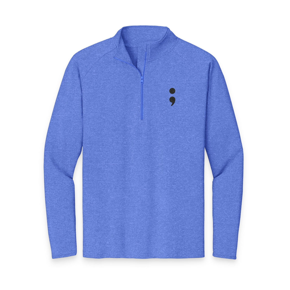 Semicolon Suicide Awareness Embroidered Quarter-Zip Pullover - Clothing, Unisex, Sweatshirts - EpiAl's Shop