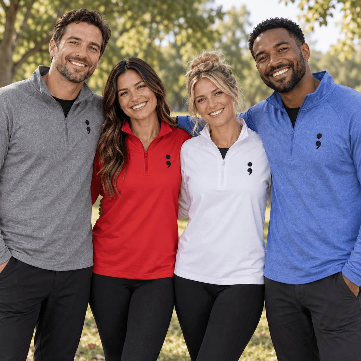 Semicolon Suicide Awareness Embroidered Quarter-Zip Pullover - Clothing, Unisex, Sweatshirts - EpiAl's Shop