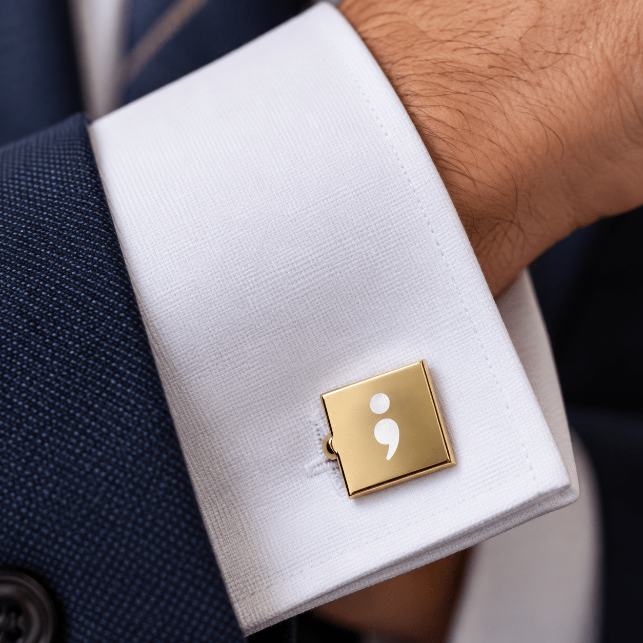 Semicolon Suicide Awareness Engraved Cufflinks - Jewelry, Cufflinks - EpiAl's Shop