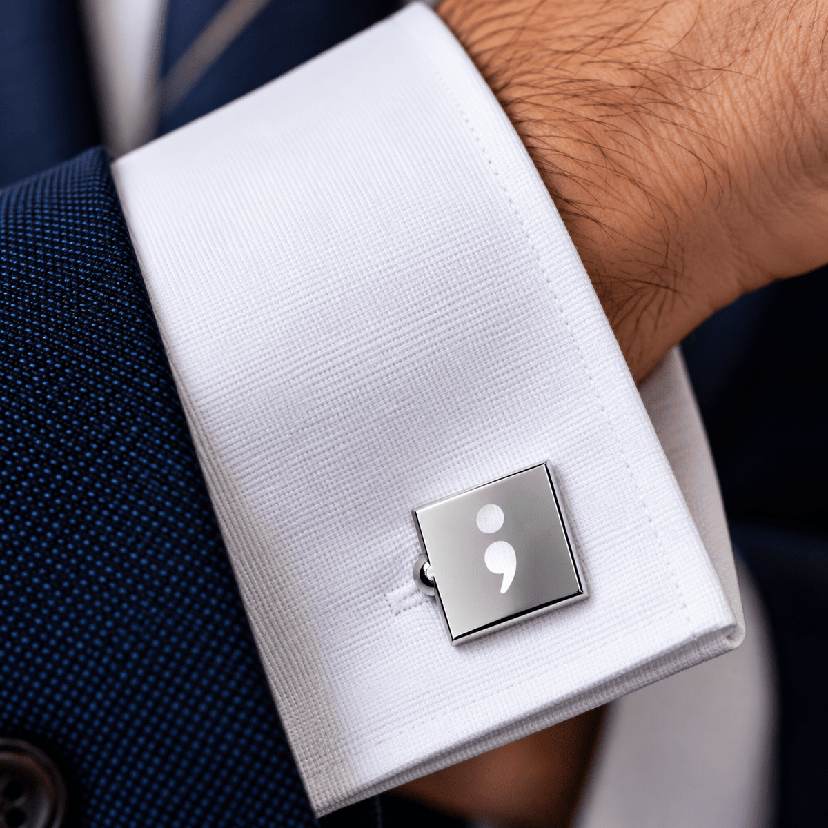Semicolon Suicide Awareness Engraved Cufflinks - Jewelry, Cufflinks - EpiAl's Shop
