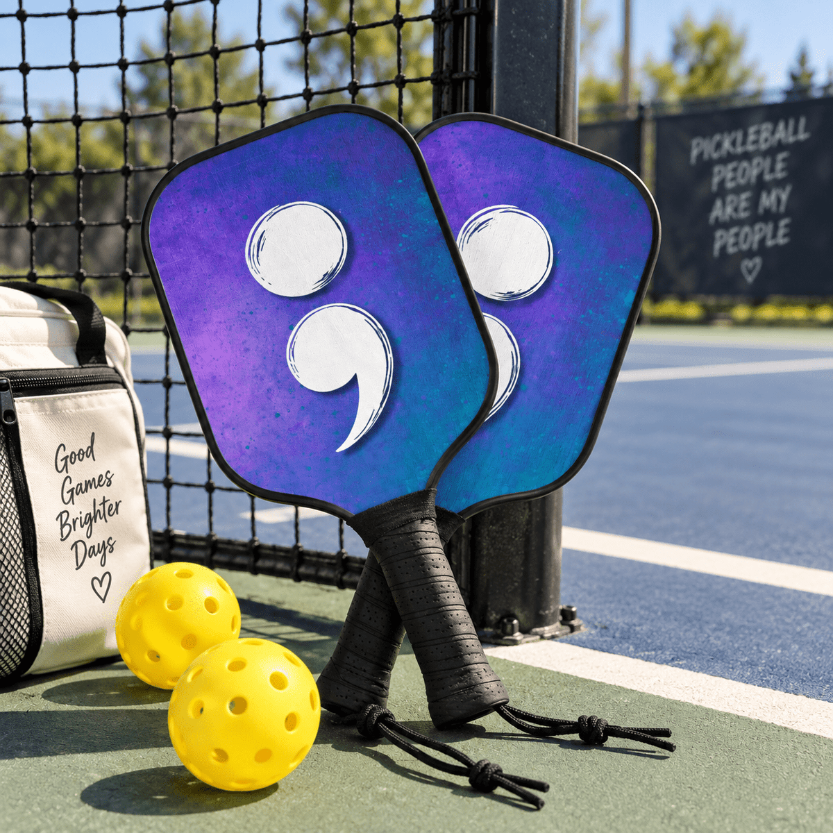 Semicolon Suicide Awareness Pickleball Paddle Set - Toys & Games, Pickleball - EpiAl's Shop