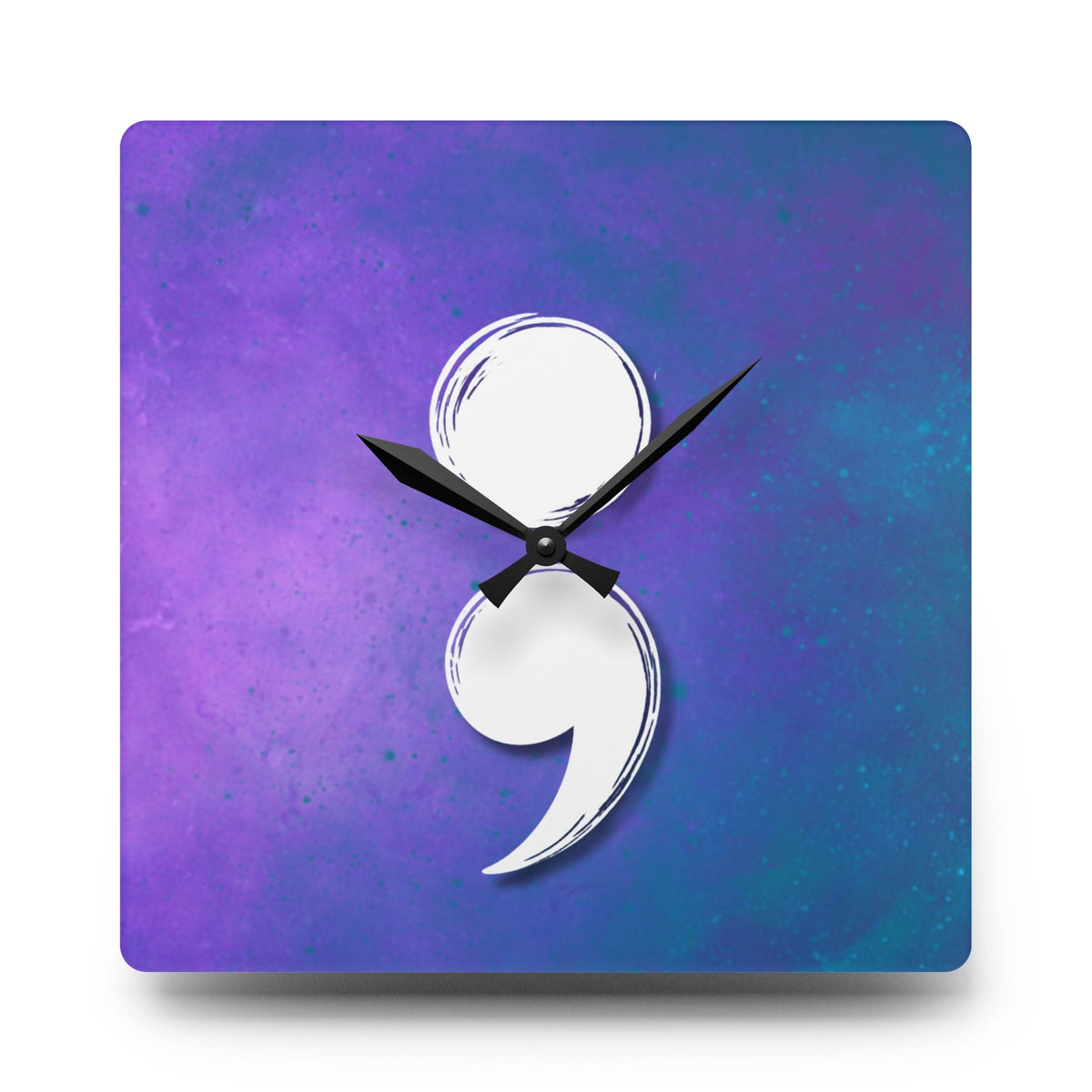Semicolon Suicide Awareness Wall Clock | Resilience & Hope - Decor, Clocks, Wall - EpiAl's Shop