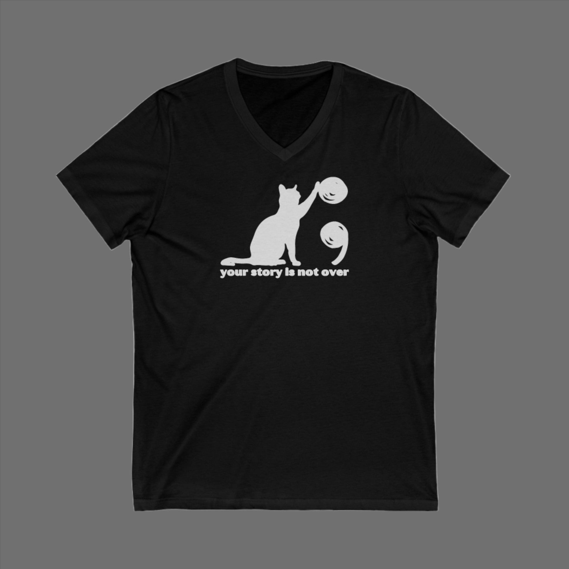 Semicolon Unisex Jersey Short Sleeve V - Neck Tee - V - neck - Epileptic Al’s Shop