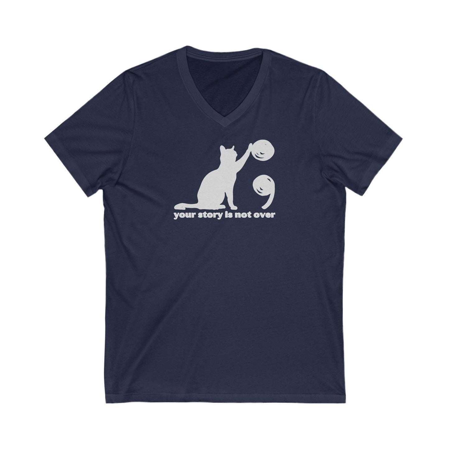 Semicolon Unisex Jersey Short Sleeve V - Neck Tee - V - neck - Epileptic Al’s Shop