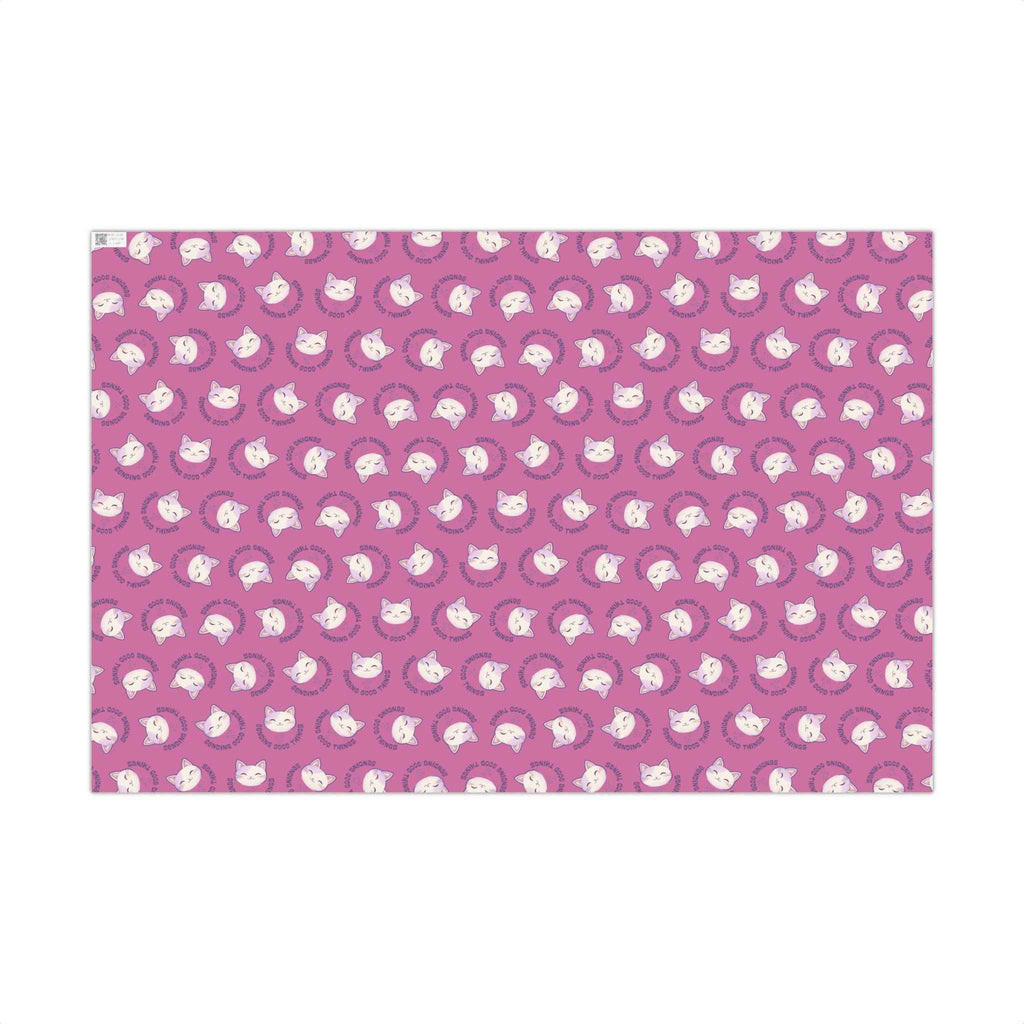 Sending Good Things Cat Gift Wrap – Pink All-Occasion Wrapping Paper - Gift Wrap, Paper - EpiAl's Shop