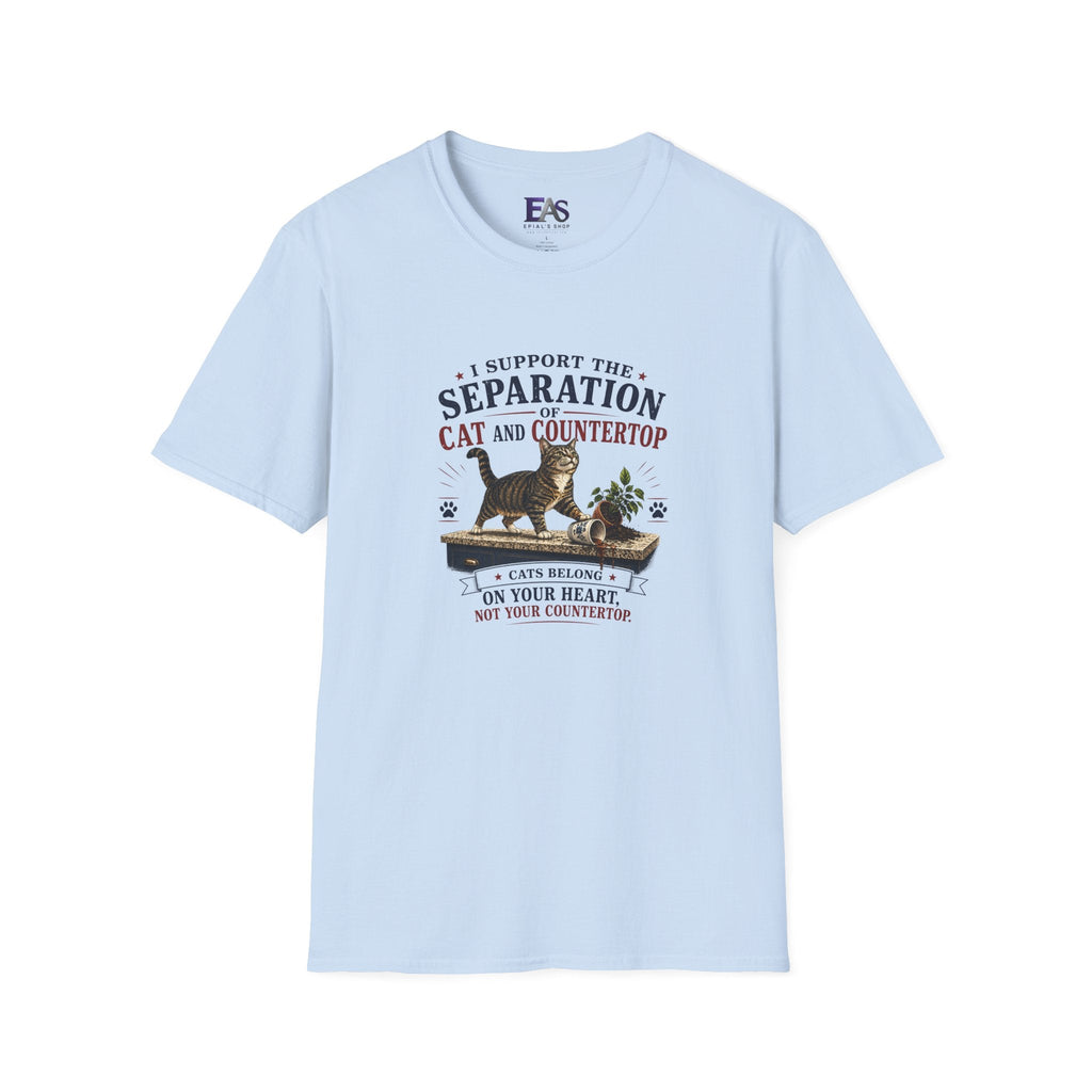 Separation of Cat and Countertop T-Shirt | Funny Cat Lover Tee - Clothing, Unisex, T-Shirts - EpiAl's Shop