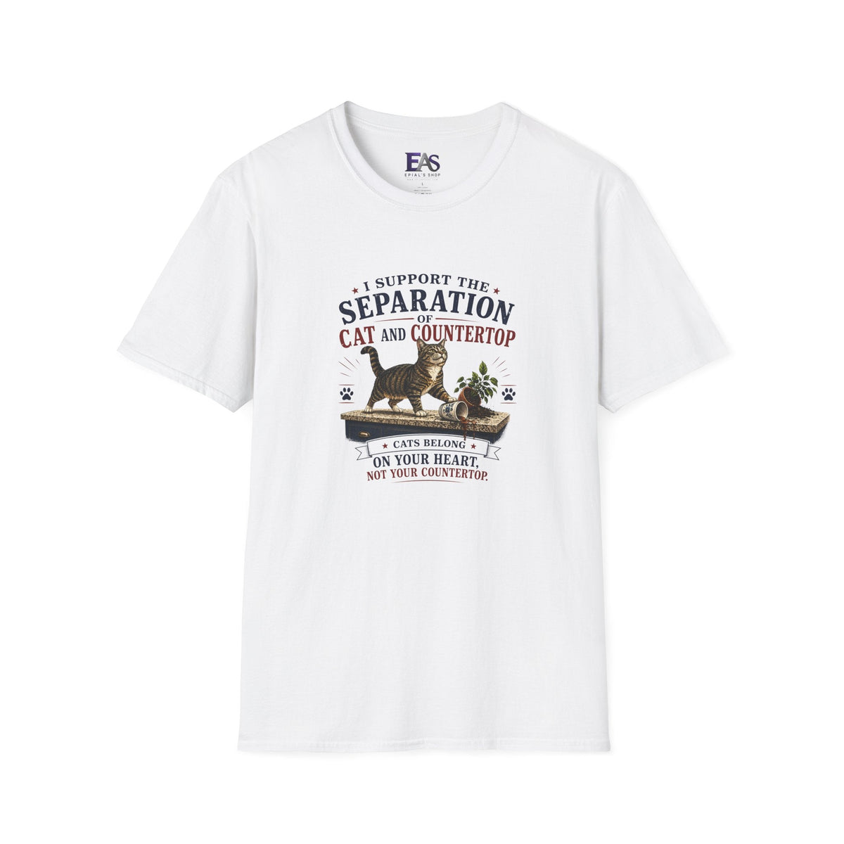 Separation of Cat and Countertop T-Shirt | Funny Cat Lover Tee - Clothing, Unisex, T-Shirts - EpiAl's Shop