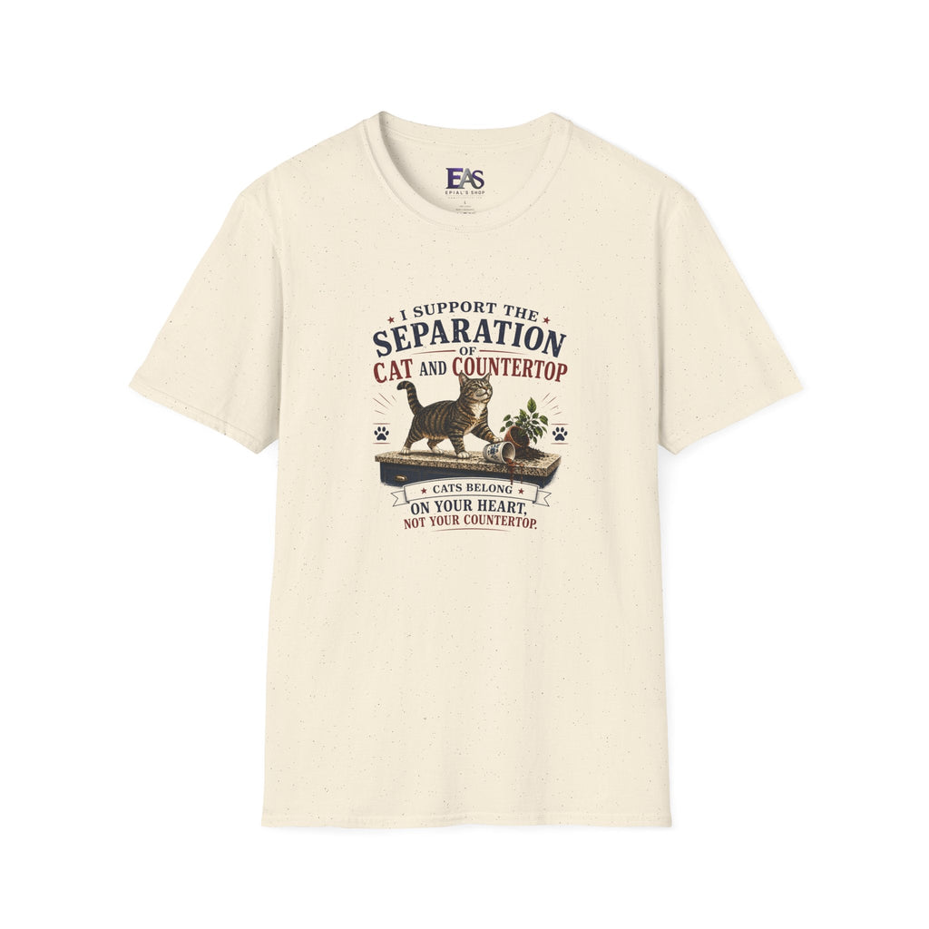 Separation of Cat and Countertop T-Shirt | Funny Cat Lover Tee - Clothing, Unisex, T-Shirts - EpiAl's Shop