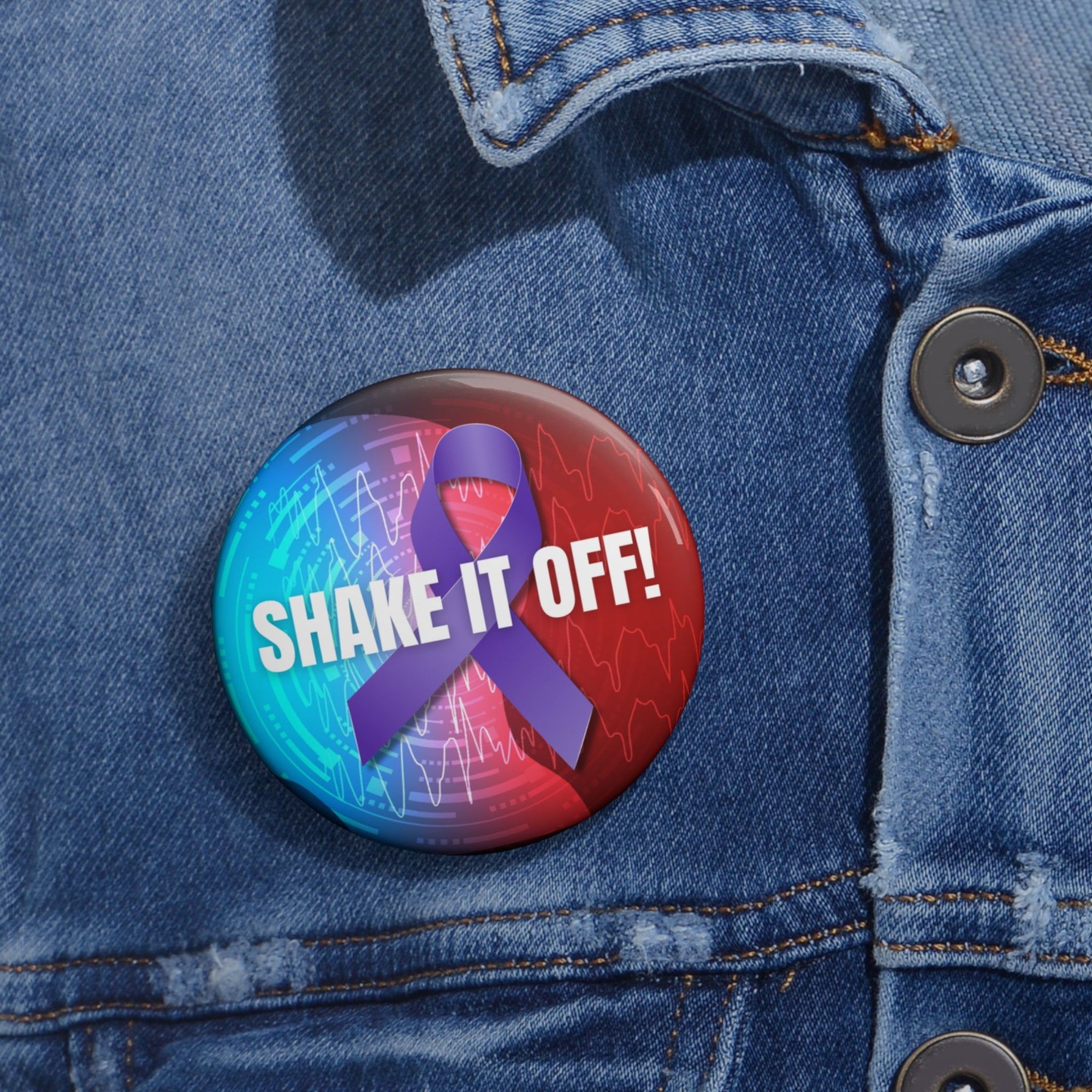 Shake it Off Epilepsy Awareness Pin Buttons - Accessories - Epileptic Al’s Shop
