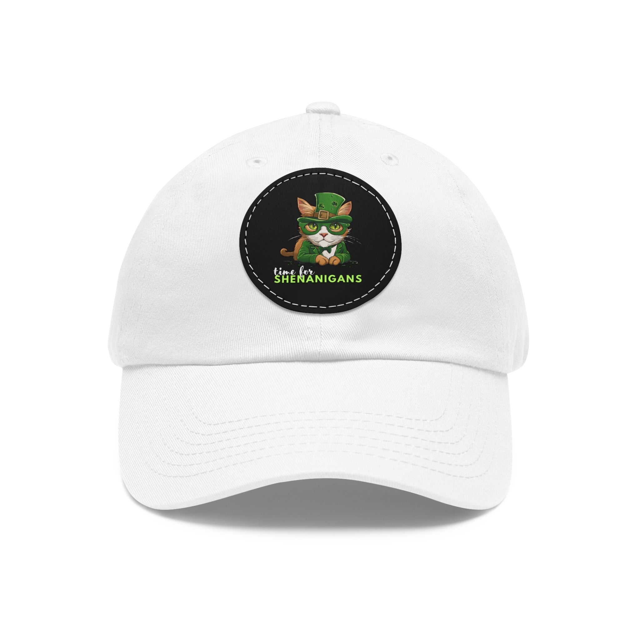 Shenanigans Dad Hat with Leather Patch (Round) - EpiAl's Shop