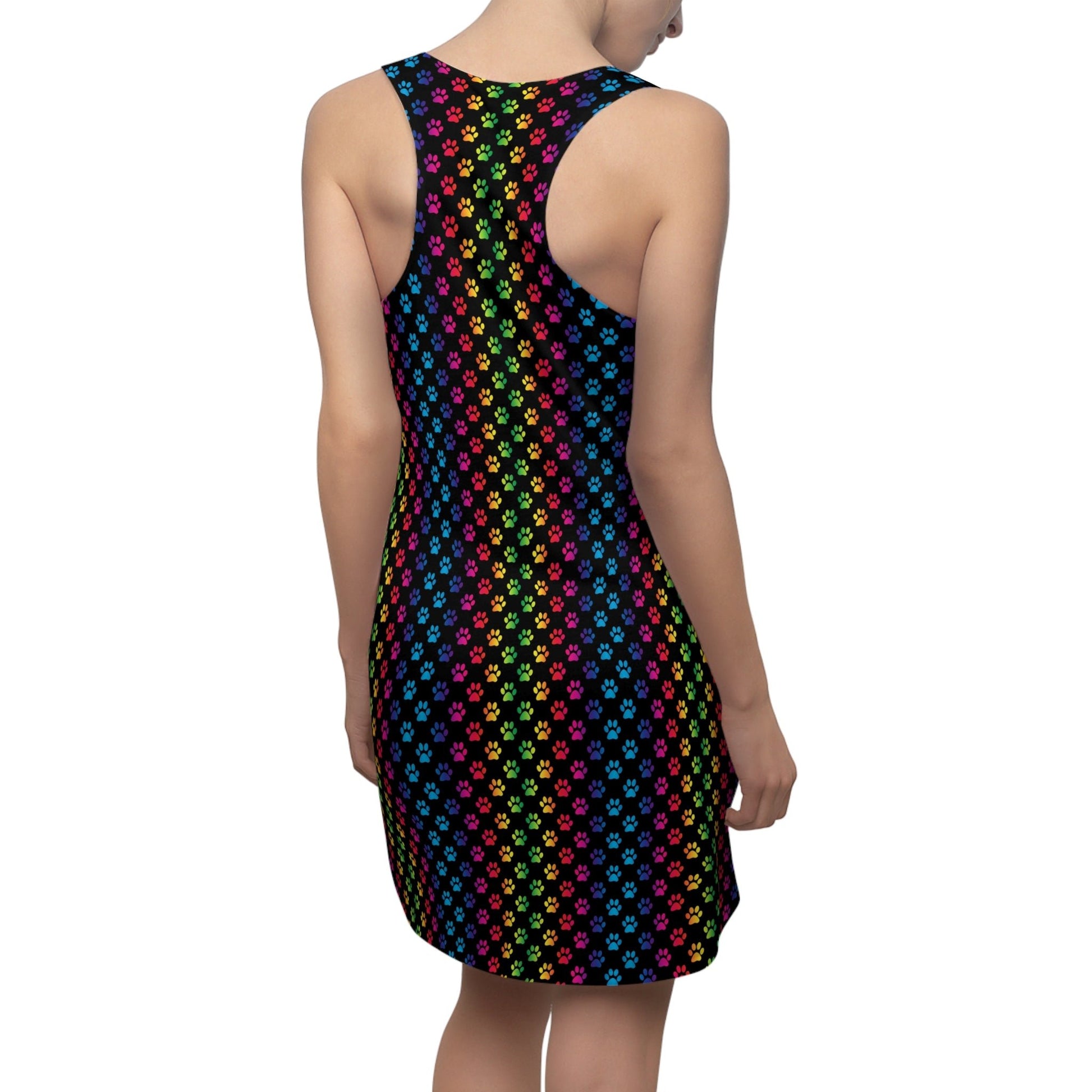 Shimmery Cat Paws Women's Cut & Sew Racerback Dress - All Over Prints - Epileptic Al’s Shop