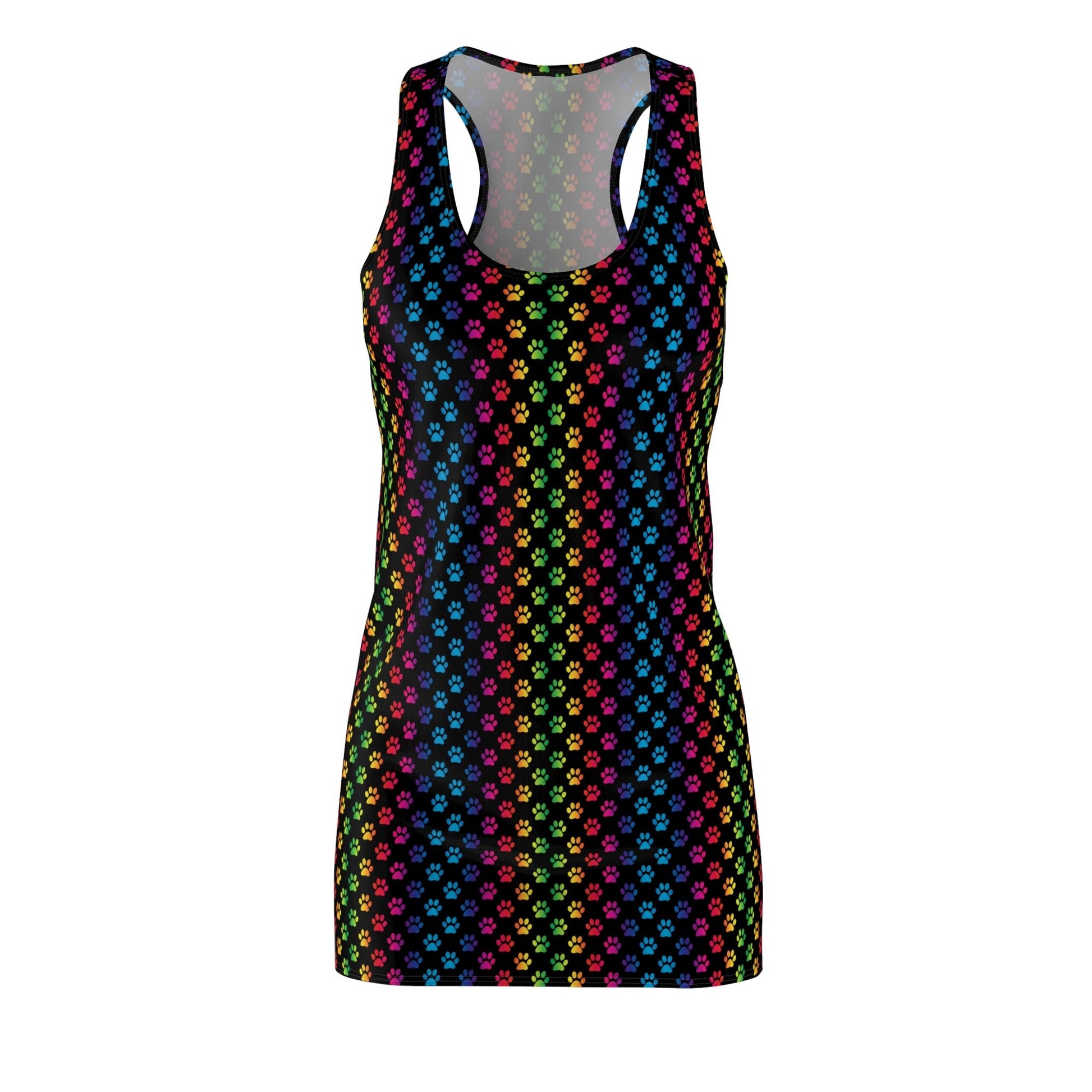 Shimmery Cat Paws Women's Cut & Sew Racerback Dress - All Over Prints - Epileptic Al’s Shop