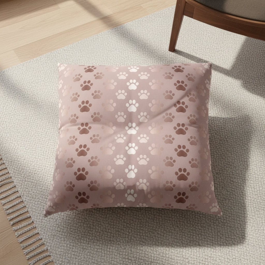 Shimmery Pet Paw Print Tufted Floor Pillow - Decor, Home, Pillows - EpiAl's Shop