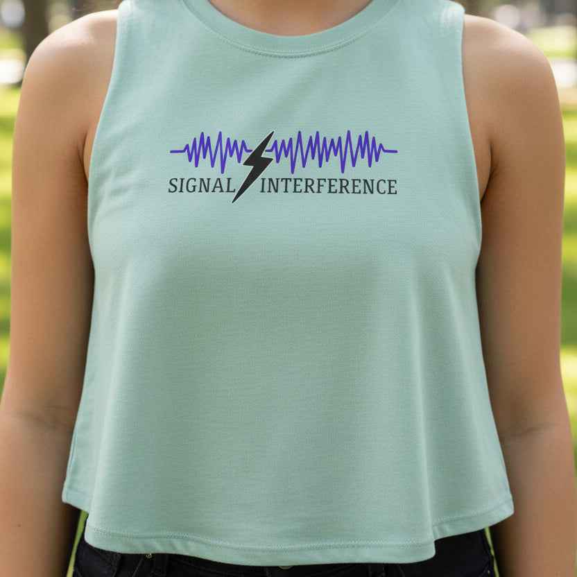 Signal Interference Crop Tank – Neurostatic Edition - Clothing, Women, T-Shirts, Cropped - EpiAl's Shop