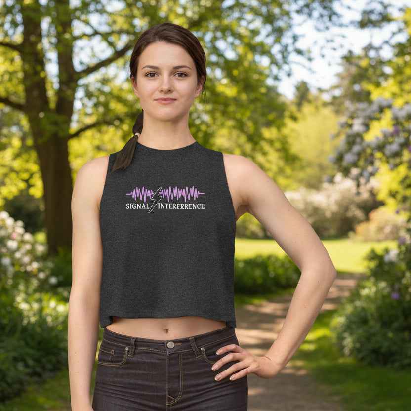 Signal Interference Crop Tank – Neurostatic Edition - Clothing, Women, T-Shirts, Cropped - EpiAl's Shop
