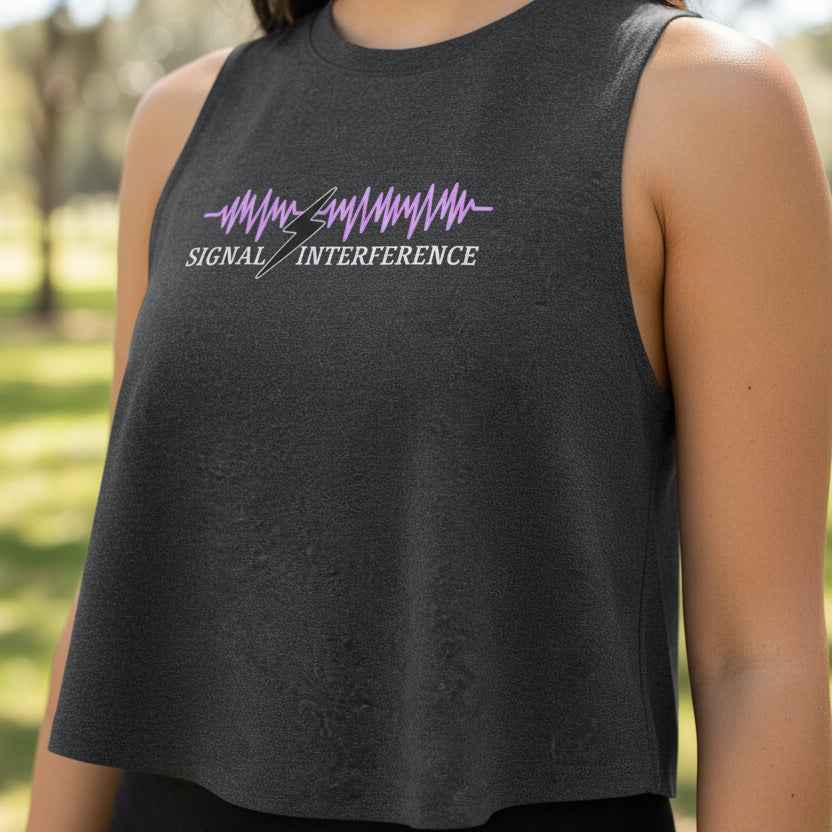 Signal Interference Crop Tank – Neurostatic Edition - Clothing, Women, T-Shirts, Cropped - EpiAl's Shop