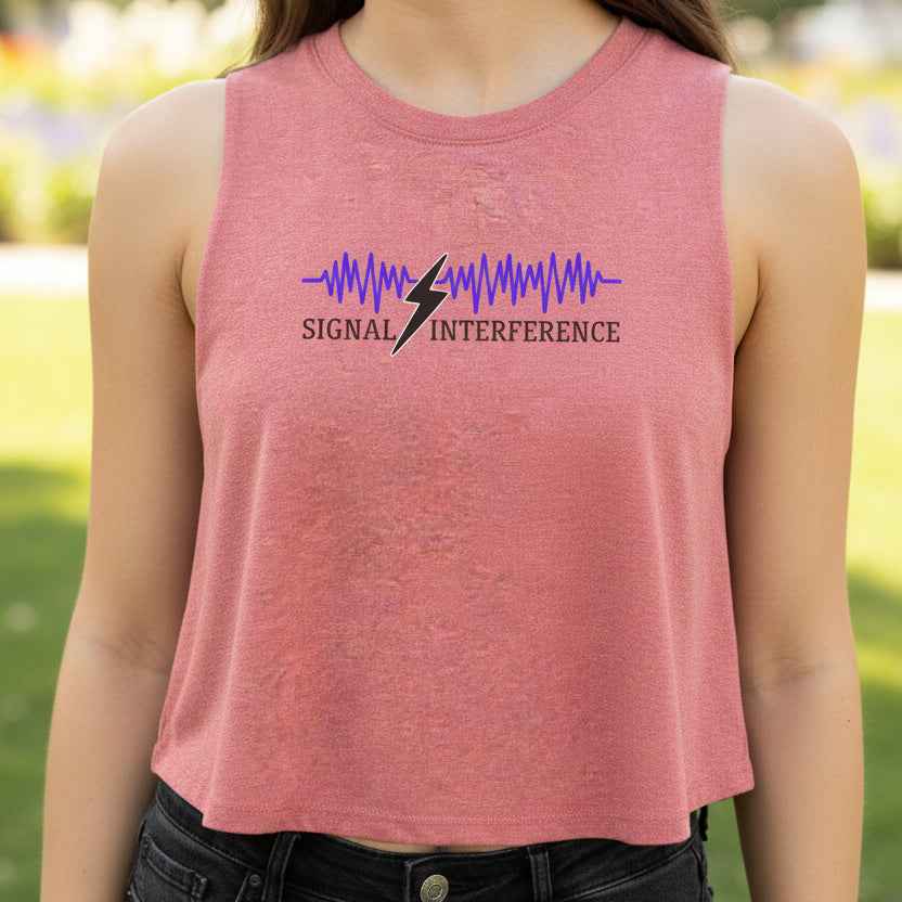 Signal Interference Crop Tank – Neurostatic Edition - Clothing, Women, T-Shirts, Cropped - EpiAl's Shop