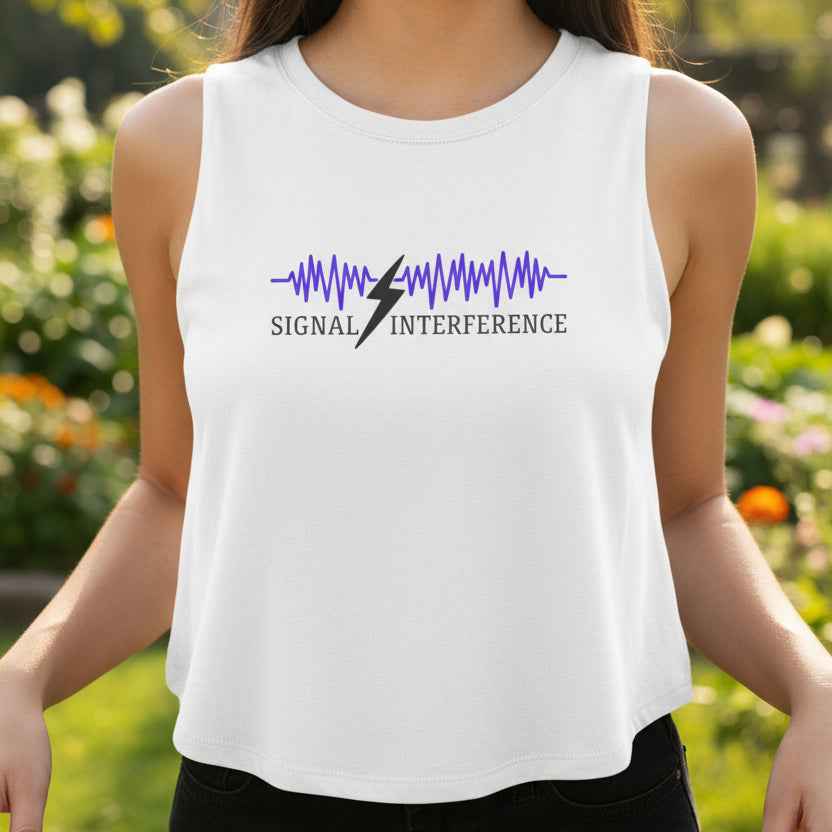 Signal Interference Crop Tank – Neurostatic Edition - Clothing, Women, T-Shirts, Cropped - EpiAl's Shop
