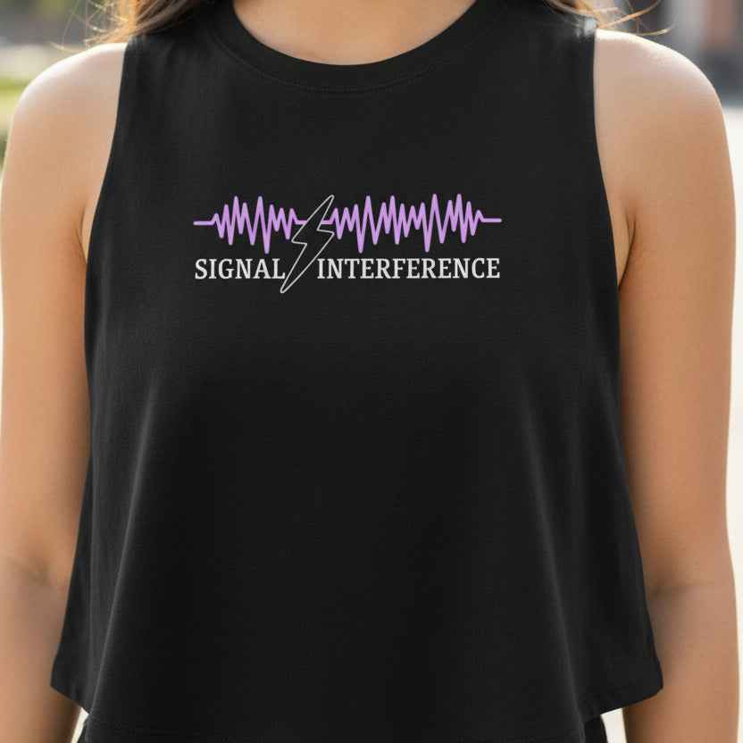 Signal Interference Crop Tank – Neurostatic Edition - Clothing, Women, T-Shirts, Cropped - EpiAl's Shop