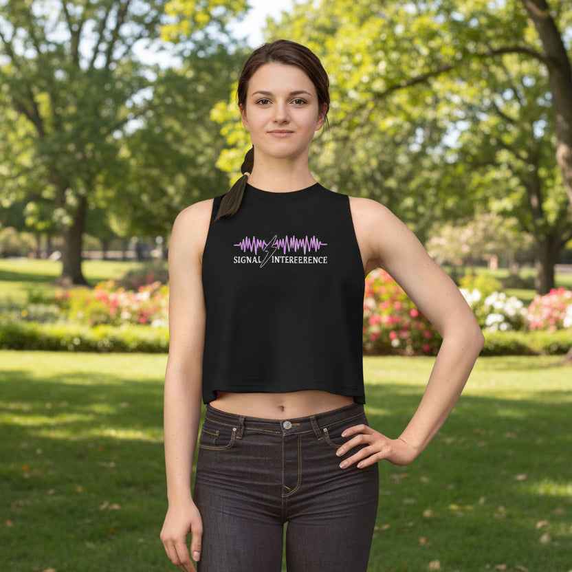 Signal Interference Crop Tank – Neurostatic Edition - Clothing, Women, T-Shirts, Cropped - EpiAl's Shop