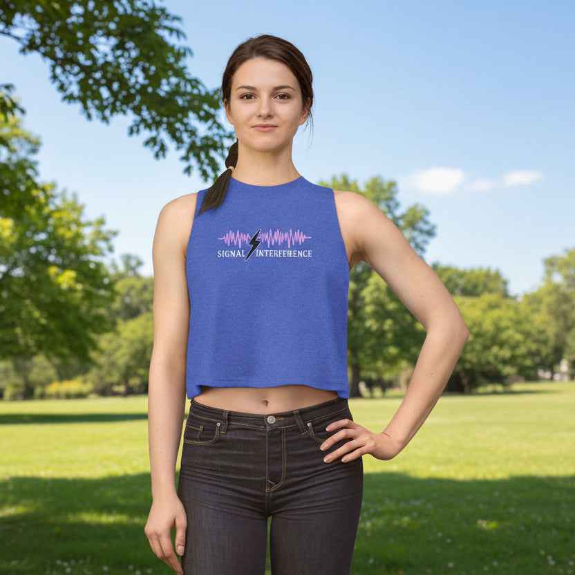 Signal Interference Crop Tank – Neurostatic Edition - Clothing, Women, T-Shirts, Cropped - EpiAl's Shop