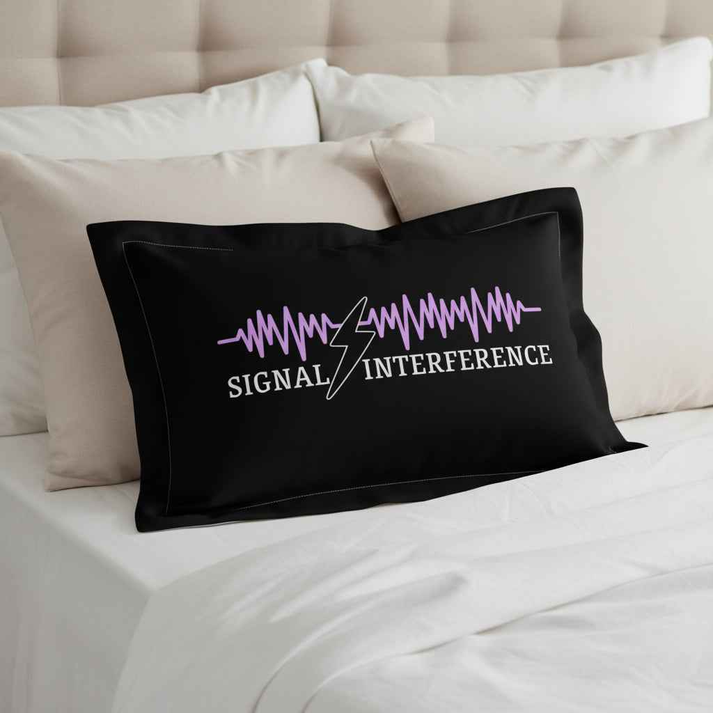 Signal Interference Microfiber Pillow Sham – Violet Waveform Lightning Bolt Design (Standard & King) - Decor, Pillows, Shams & Cases - EpiAl's Shop