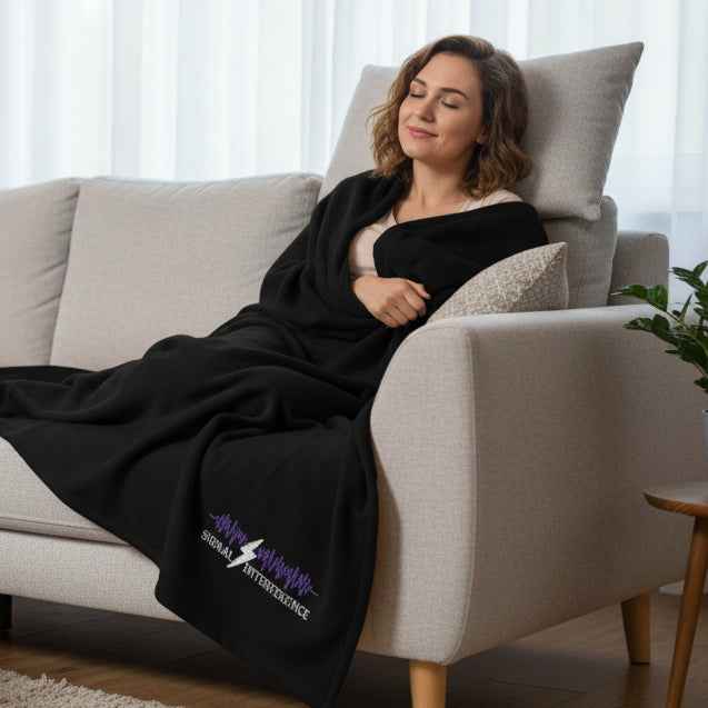 Signal Interference Sherpa Blanket – Epilepsy Awareness Throw – Subtle Purple Wave Blanket - Decor, Blankets, Throw - EpiAl's Shop