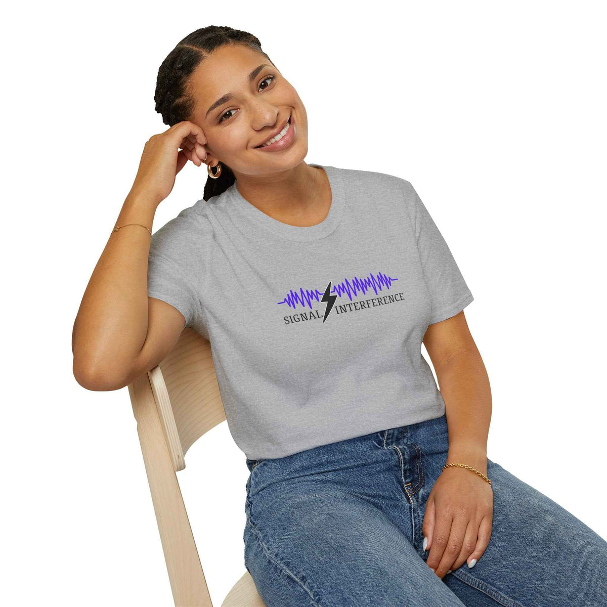 Signal Interference Tee — Quiet Static, Visible Spark - Clothing, Women, T-Shirts - EpiAl's Shop