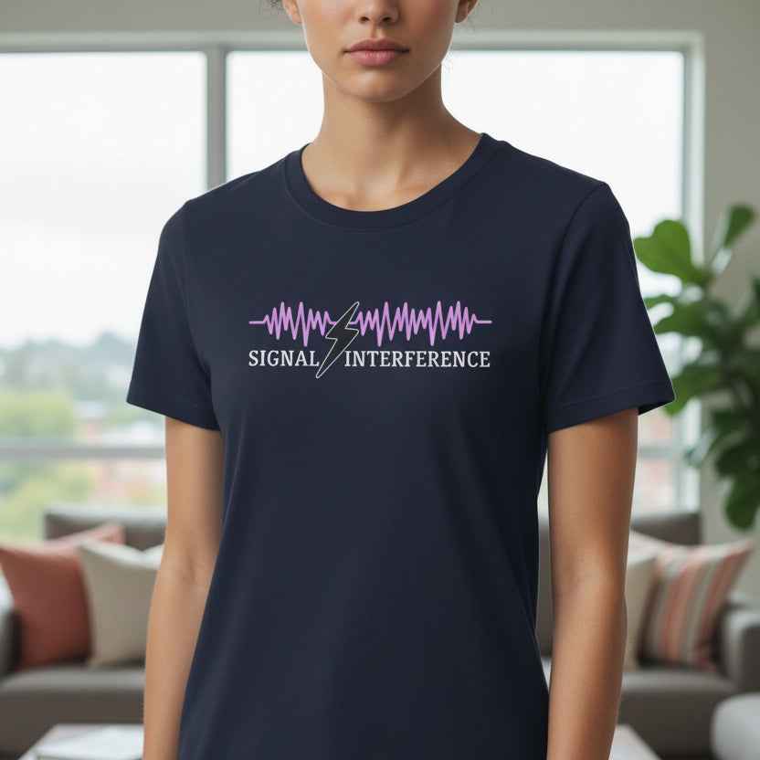 Signal Interference Tee — Quiet Static, Visible Spark - Clothing, Women, T-Shirts - EpiAl's Shop