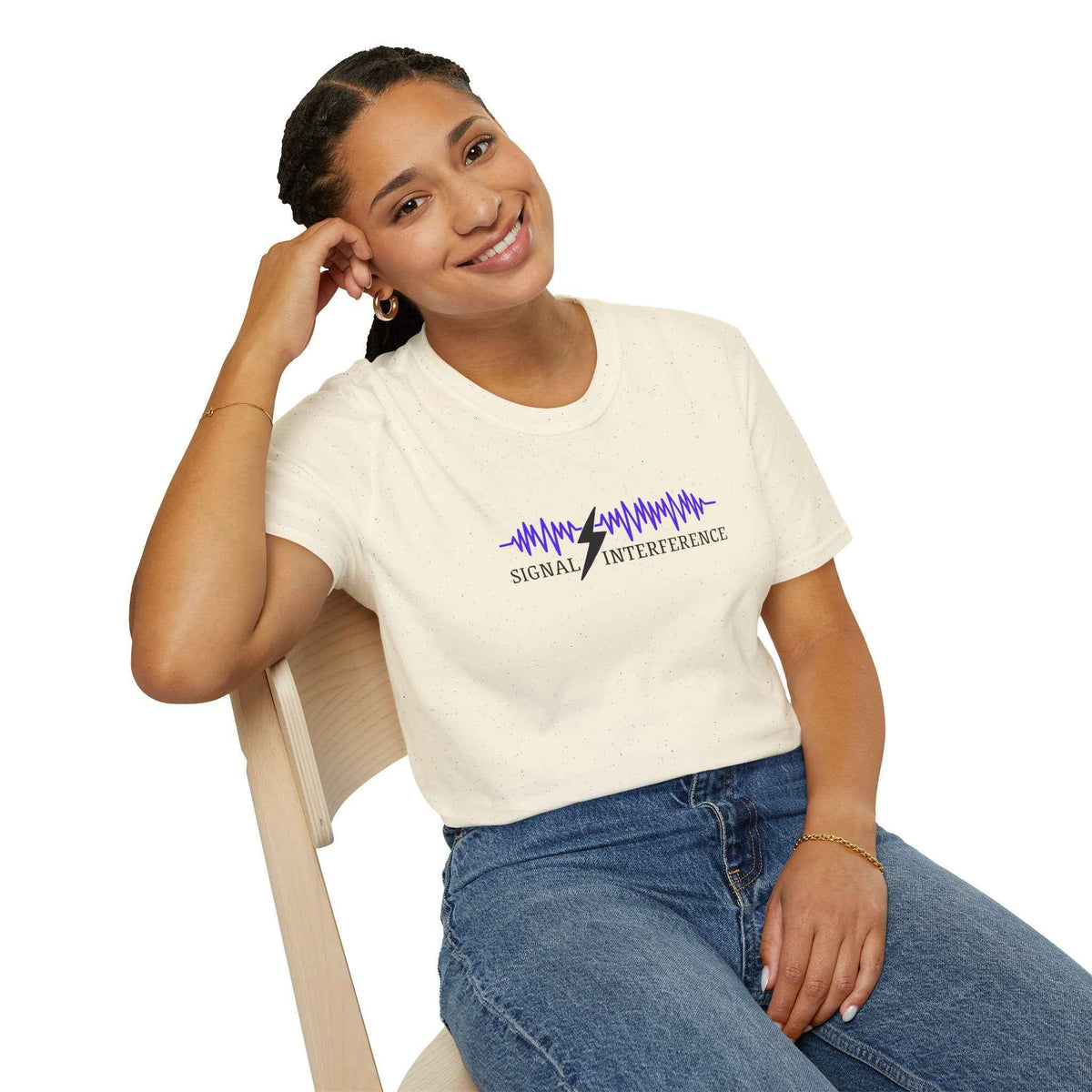 Signal Interference Tee — Quiet Static, Visible Spark - Clothing, Women, T-Shirts - EpiAl's Shop