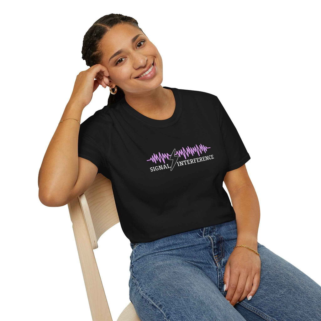 Signal Interference Tee — Quiet Static, Visible Spark - Clothing, Women, T-Shirts - EpiAl's Shop