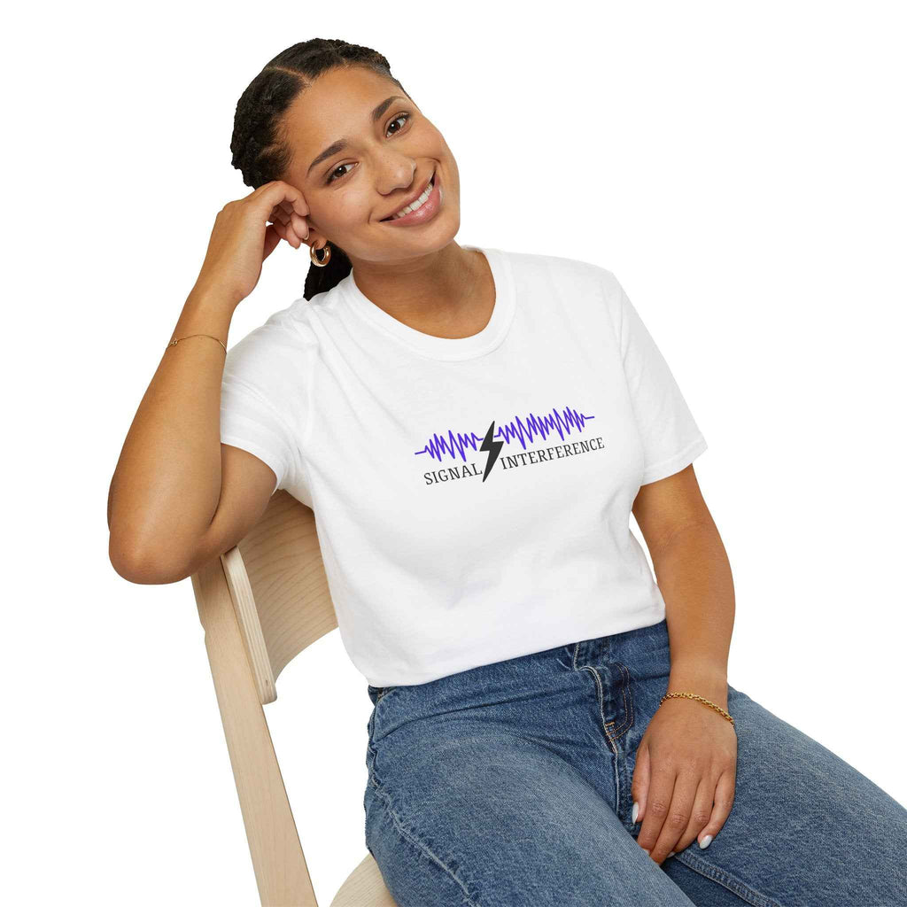 Signal Interference Tee — Quiet Static, Visible Spark - Clothing, Women, T-Shirts - EpiAl's Shop