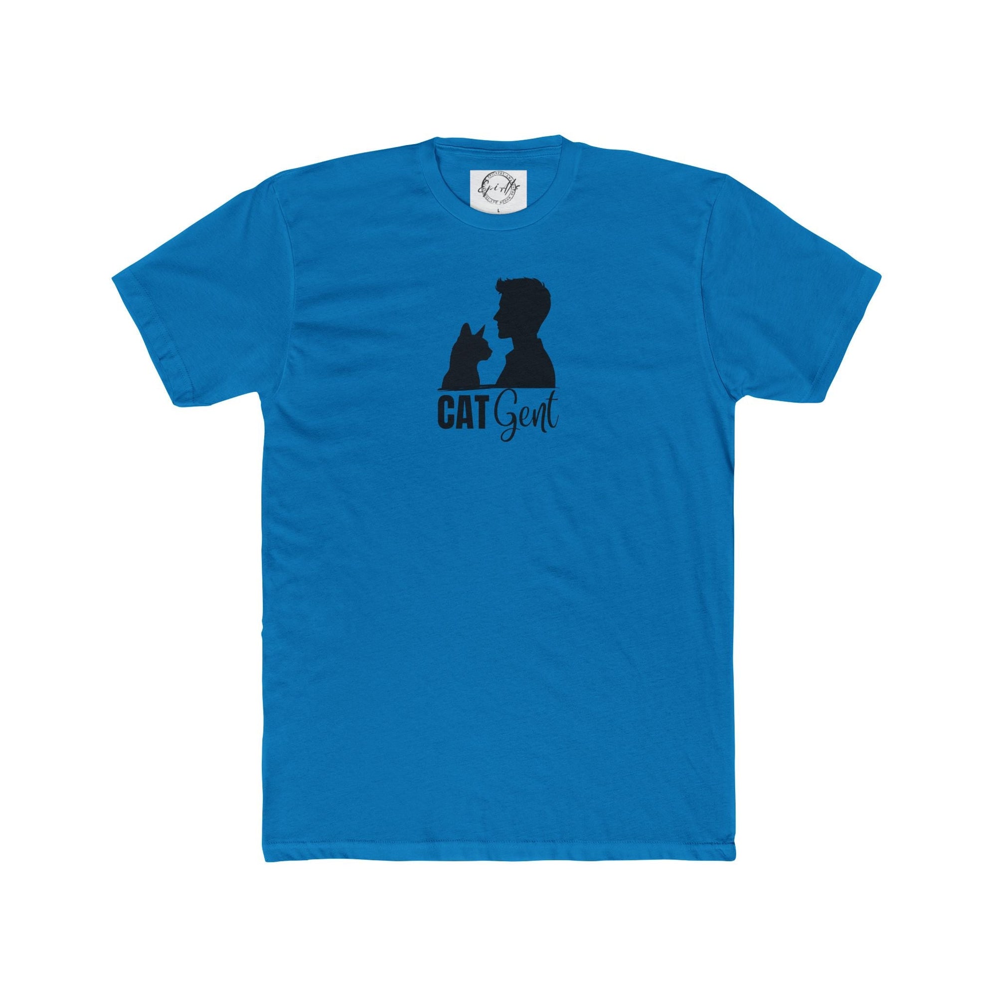 Silhouette Cat Gent Men's Cotton Crew Tee - T - Shirt - Epileptic Al’s Shop