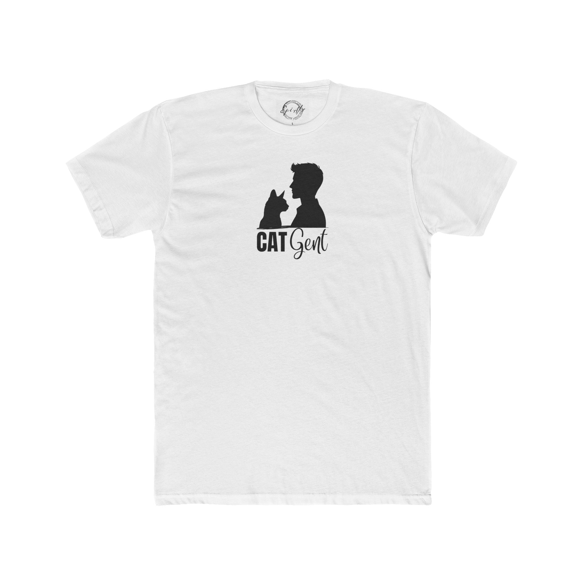 Silhouette Cat Gent Men's Cotton Crew Tee - EpiAl's Shop