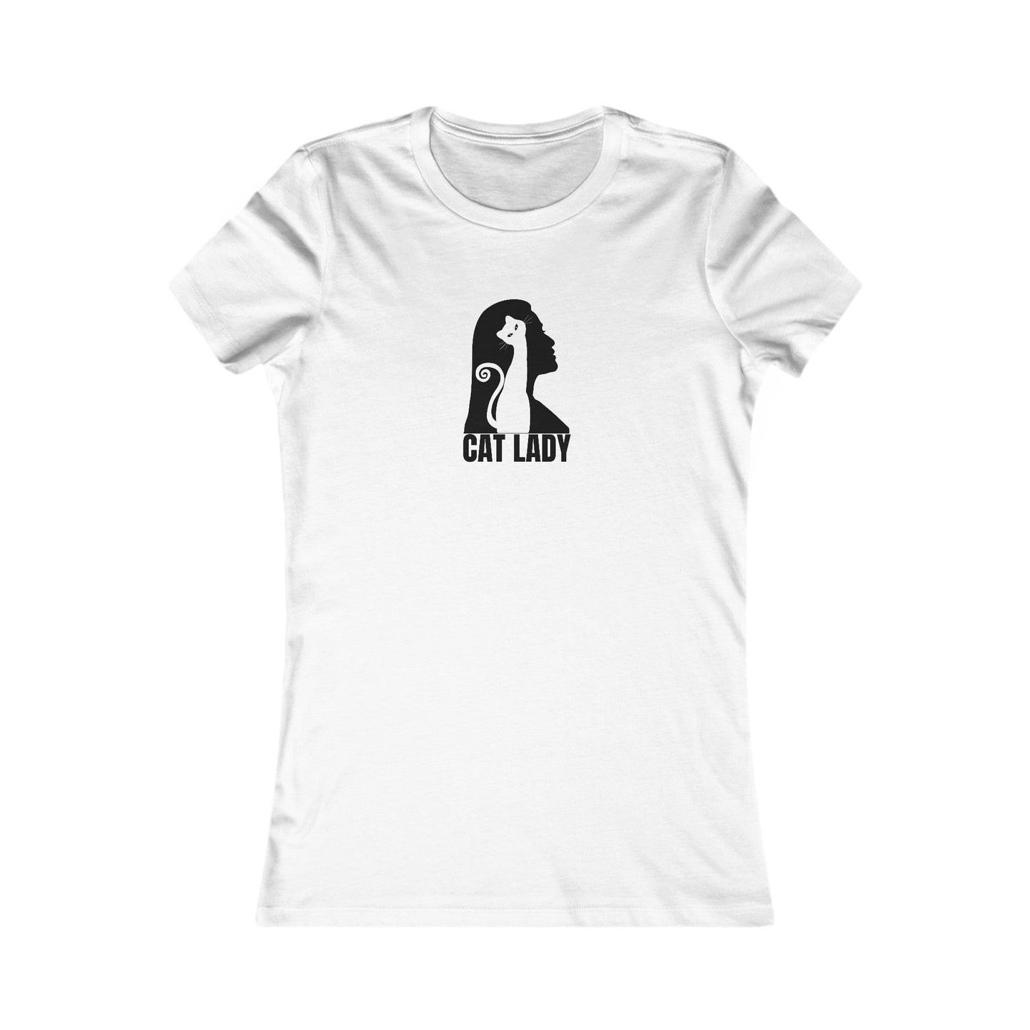 Silhouette Cat Lady Women's Favorite Tee - T - Shirt - Epileptic Al’s Shop