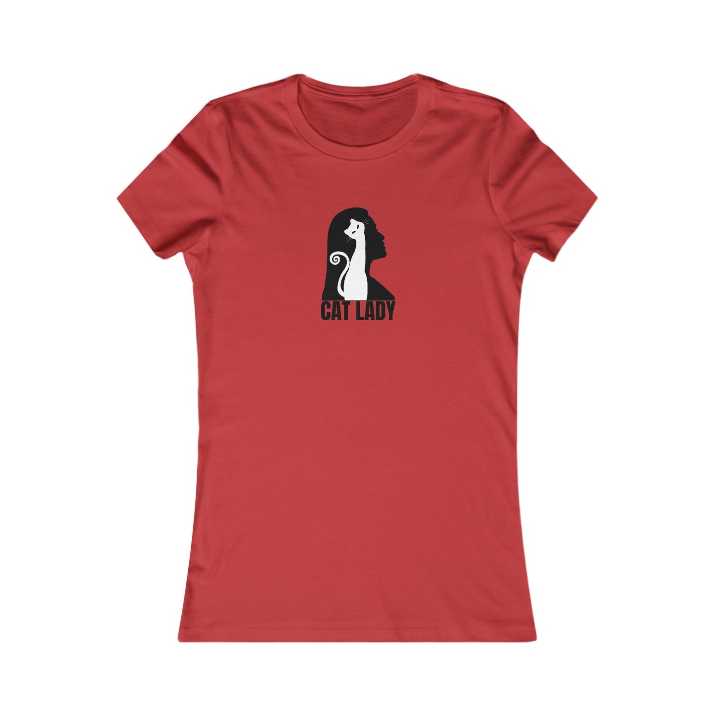 Silhouette Cat Lady Women's Favorite Tee - T - Shirt - Epileptic Al’s Shop