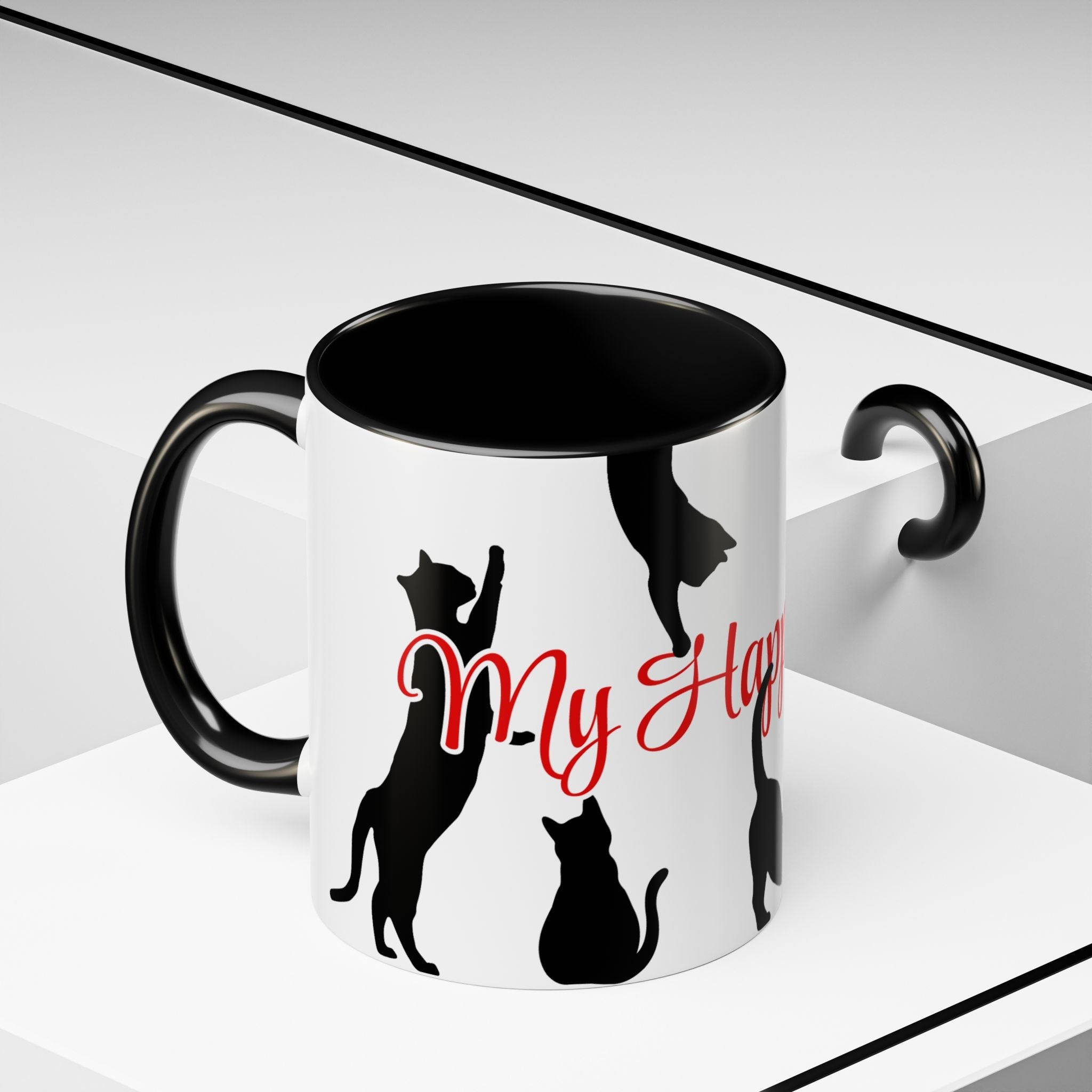 Silhouette Cat Lovers Accent Mug - Drinkware, Coffee Mugs - EpiAl's Shop